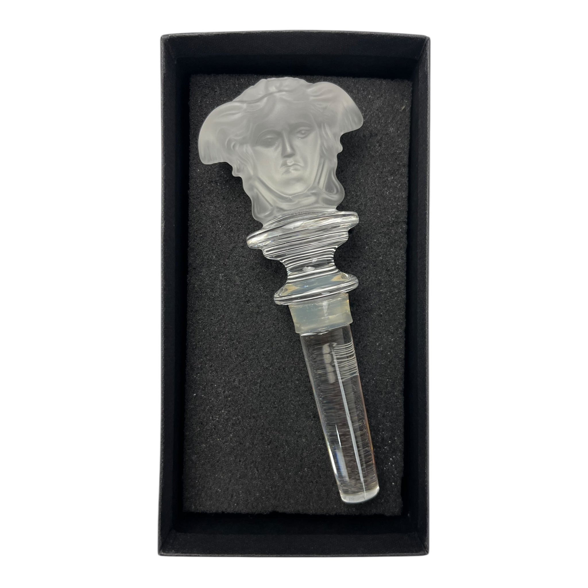 Versace Crystal Frosted Medusa Bottle Stopper By Rosenthal