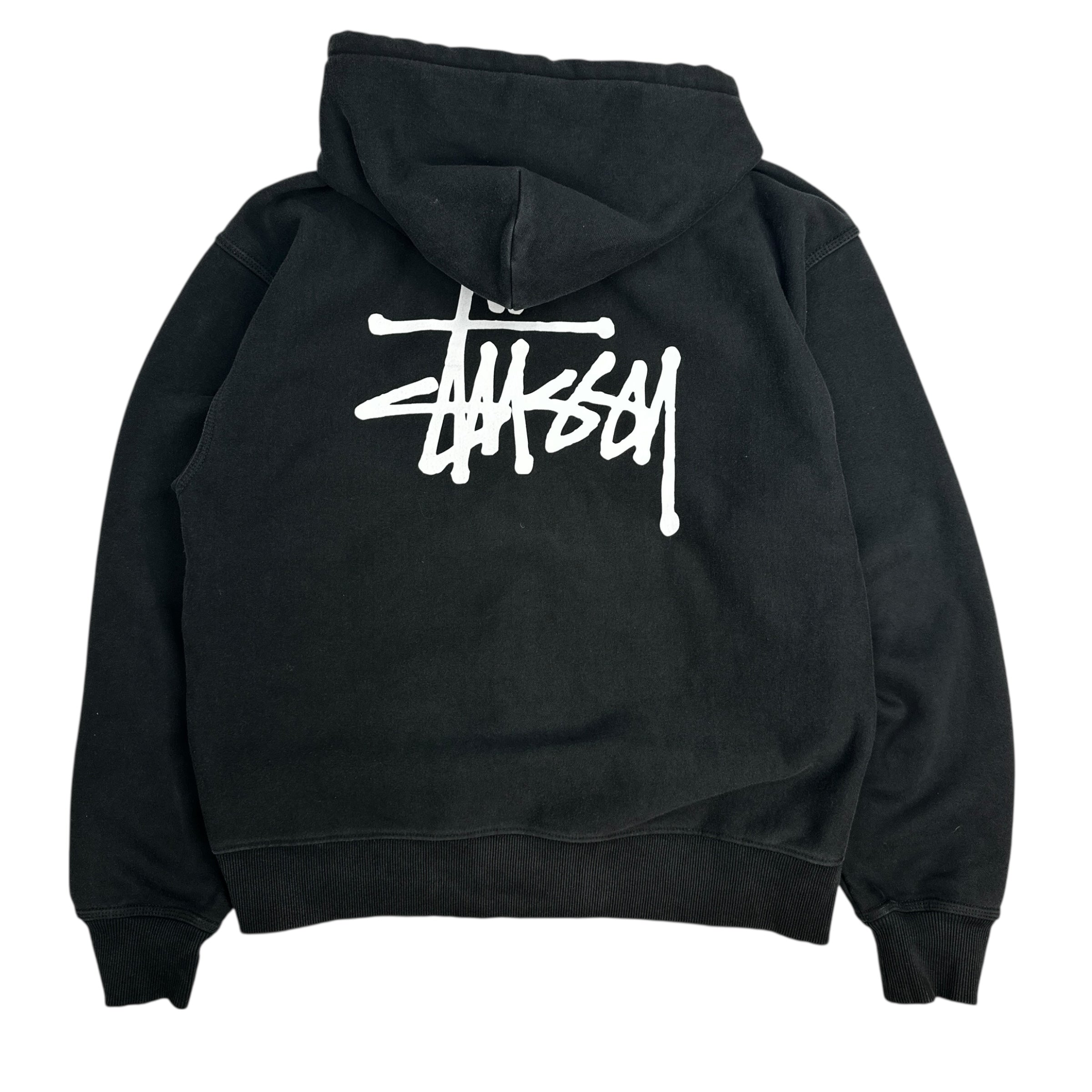 Stussy Classic Logo Zip Up Hoodie Black