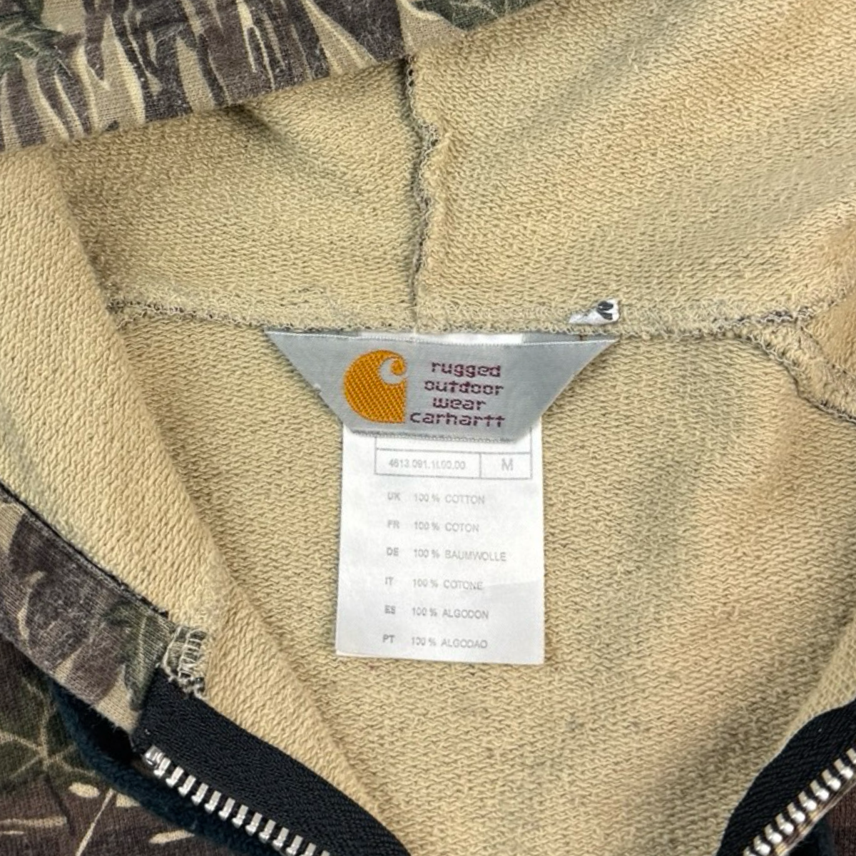 Vintage Carhartt Rugged Outdoor Wear Camo Zip Hoodie