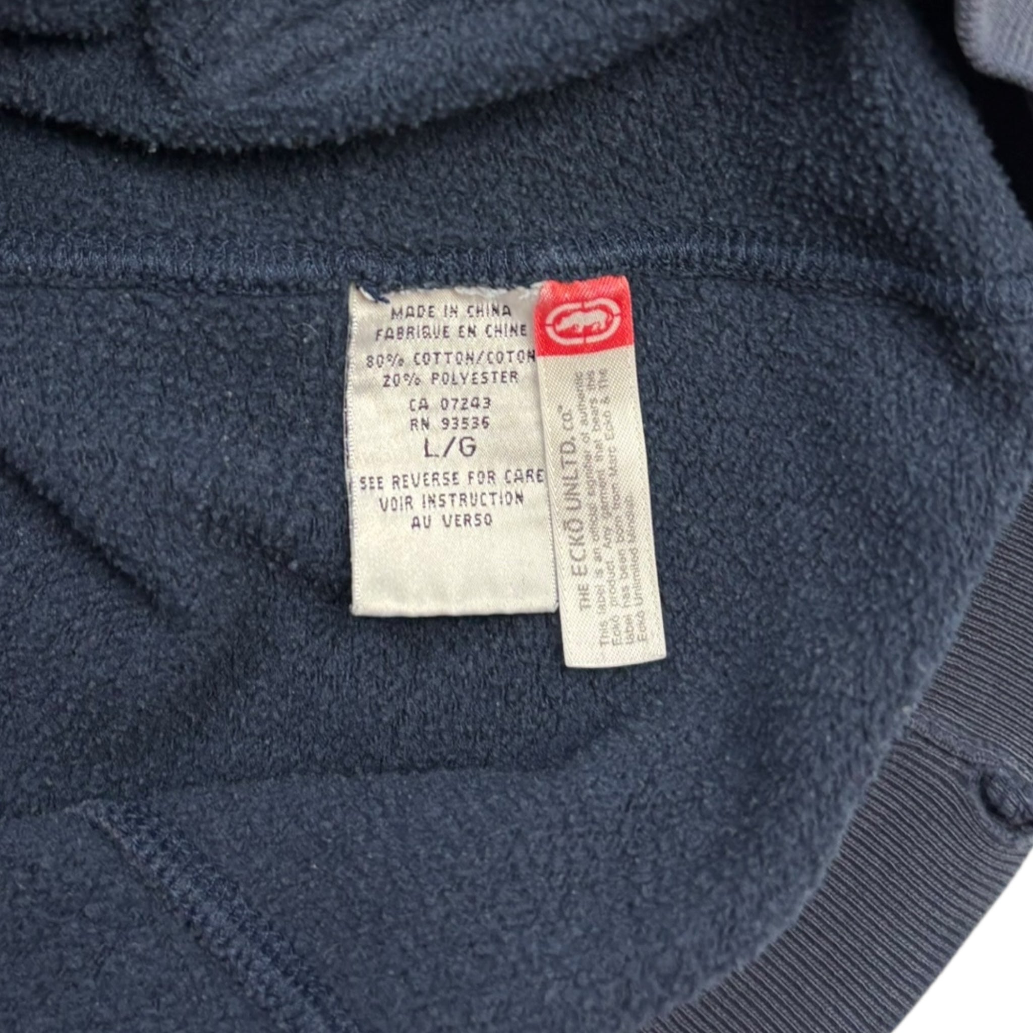 Vintage Y2K Ecko Rhino Logo Hoodie Navy