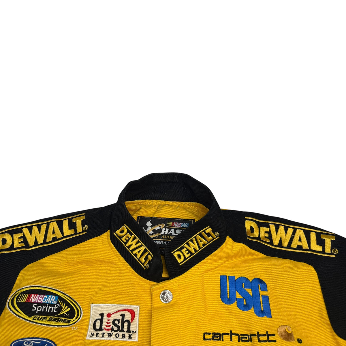 Vintage Chase Authentics NASCAR Dewalt Racing Jacket Yellow