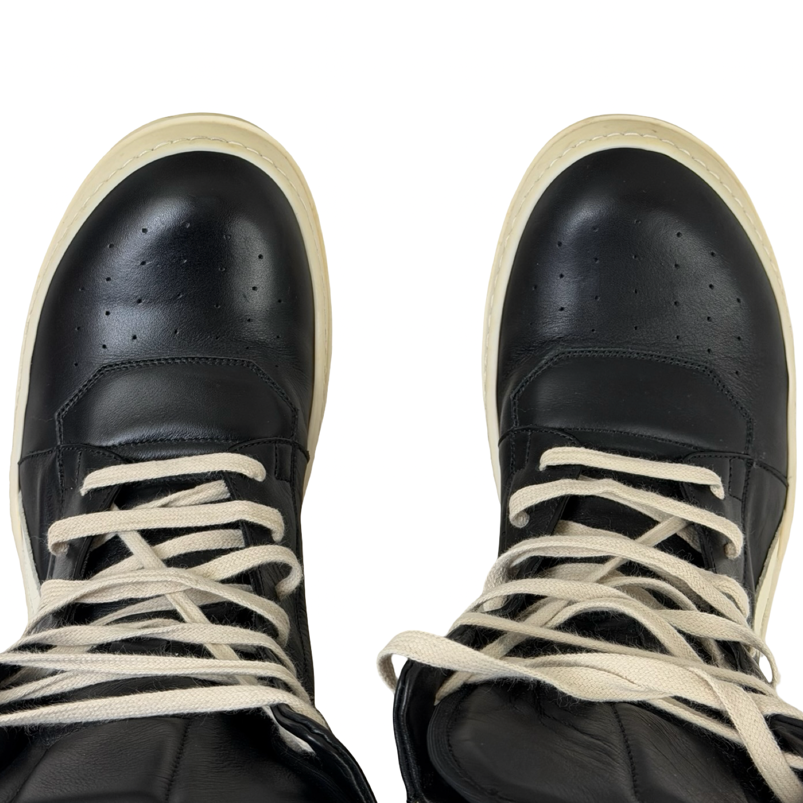 Rick Owens Leather Geobasket Black