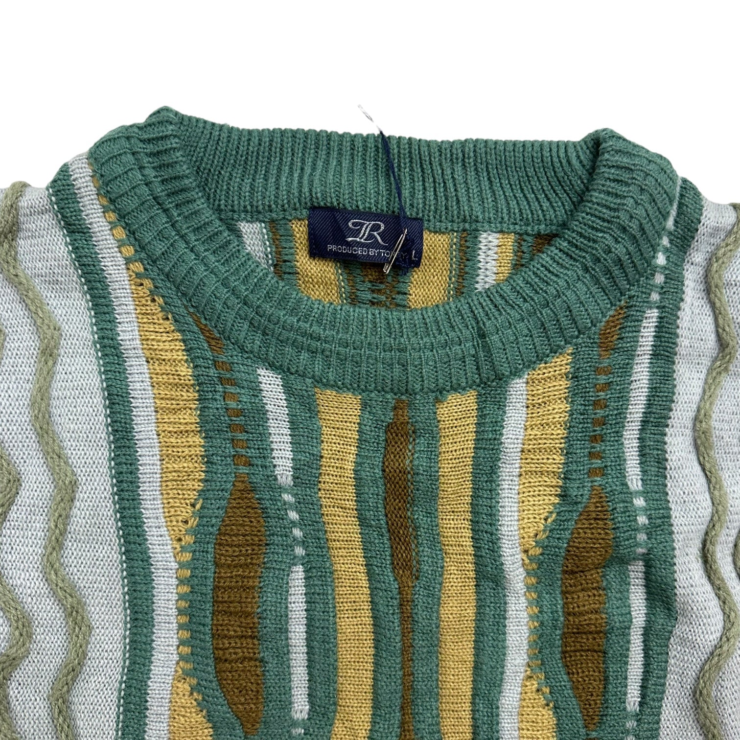 Vintage Toroy Stripe Knit Sweater Green