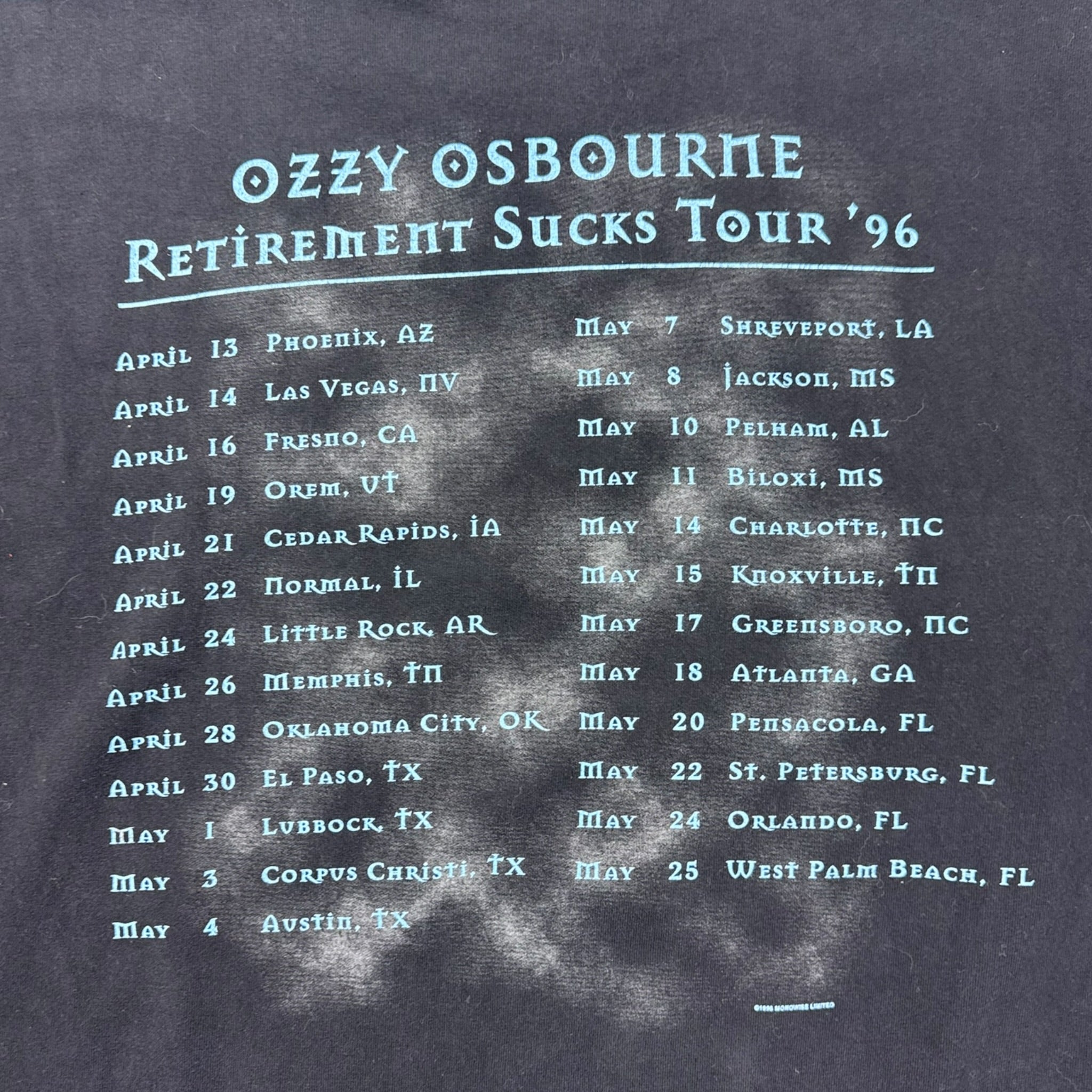 1996 Ozzy Osbourne ‘Retirement Sucks’ T-Shirt