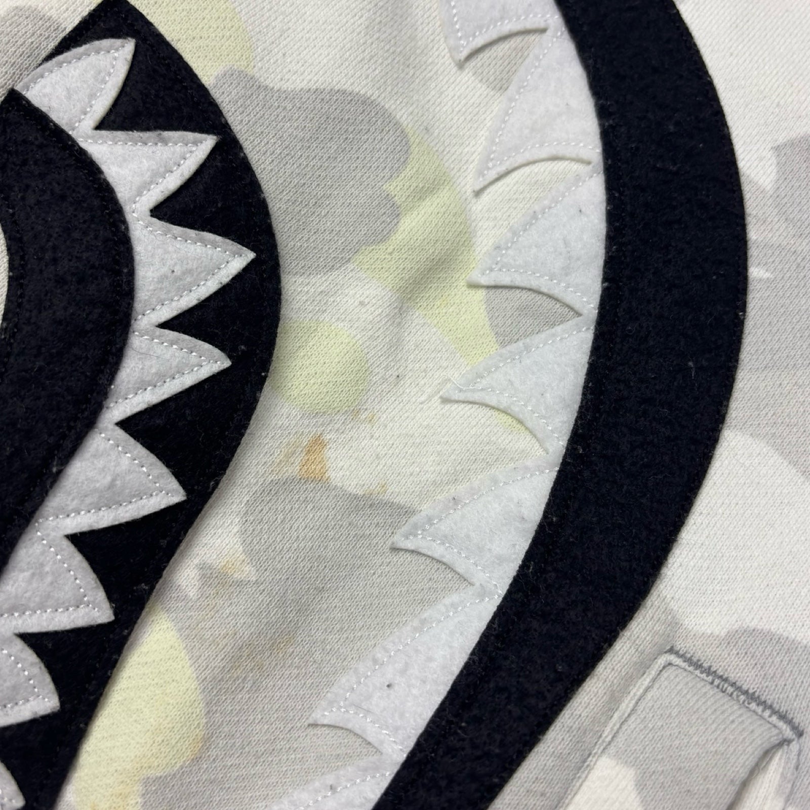 A Bathing Ape City Camo Shark Sweat Varsity Jacket
