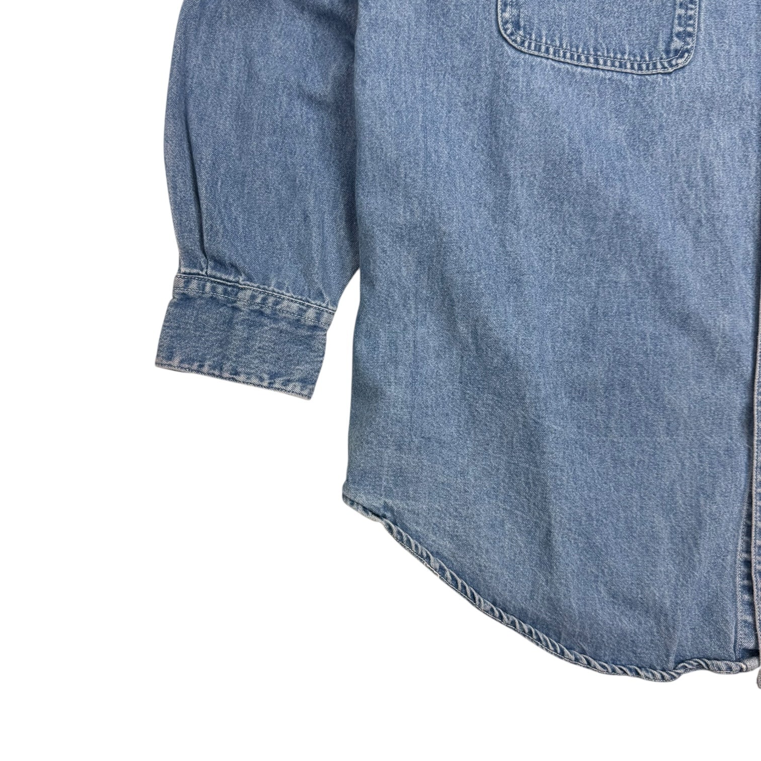 1993 Looney Tunes Denim Button Up Shirt Light Blue