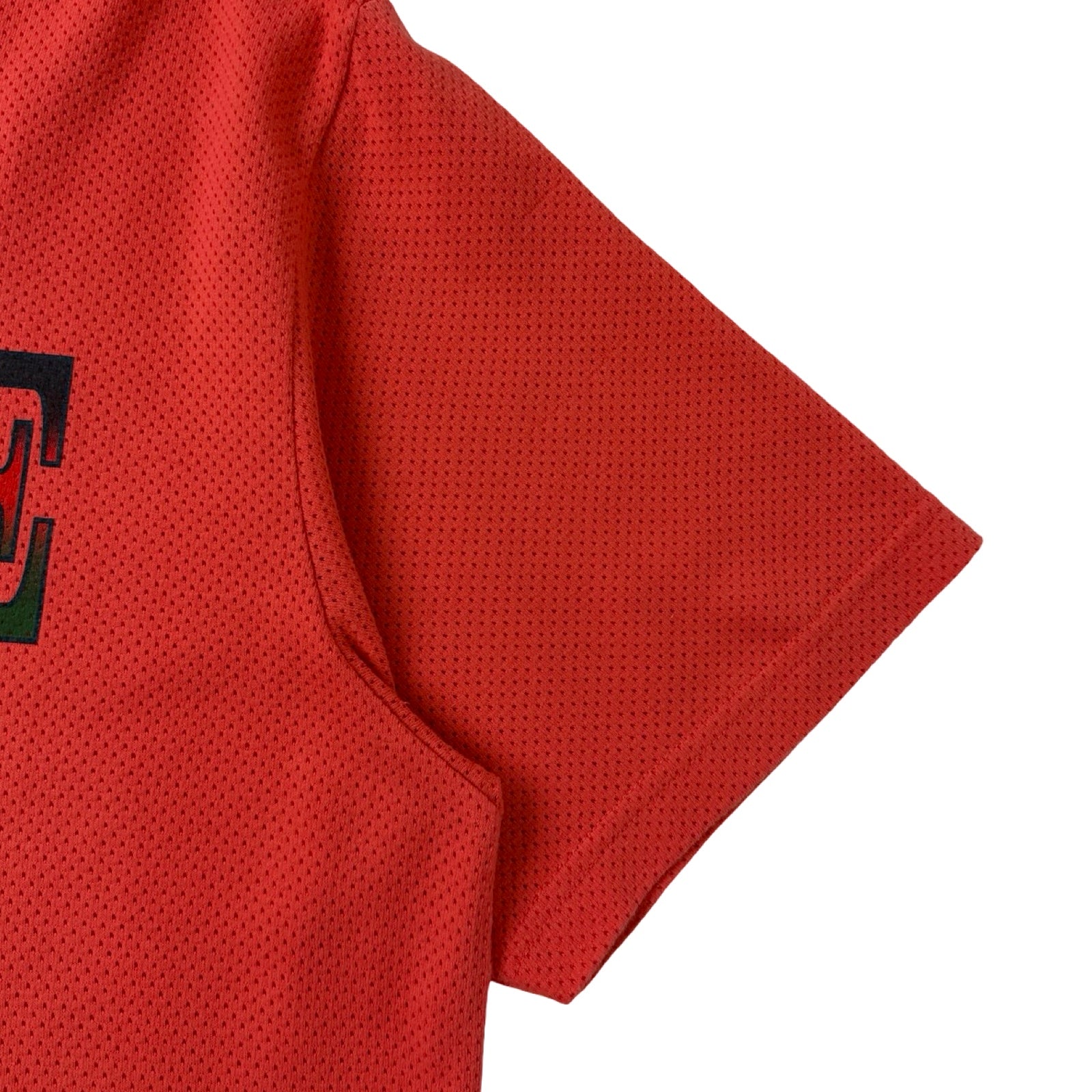 Supreme Cotton Mesh Logo Gradient T-Shirt Dark Coral