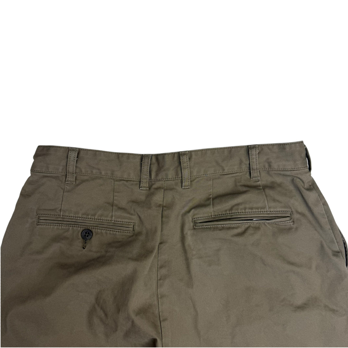 Beams Plus 2 Pleat Tapered Twill Chino Trousers Khaki