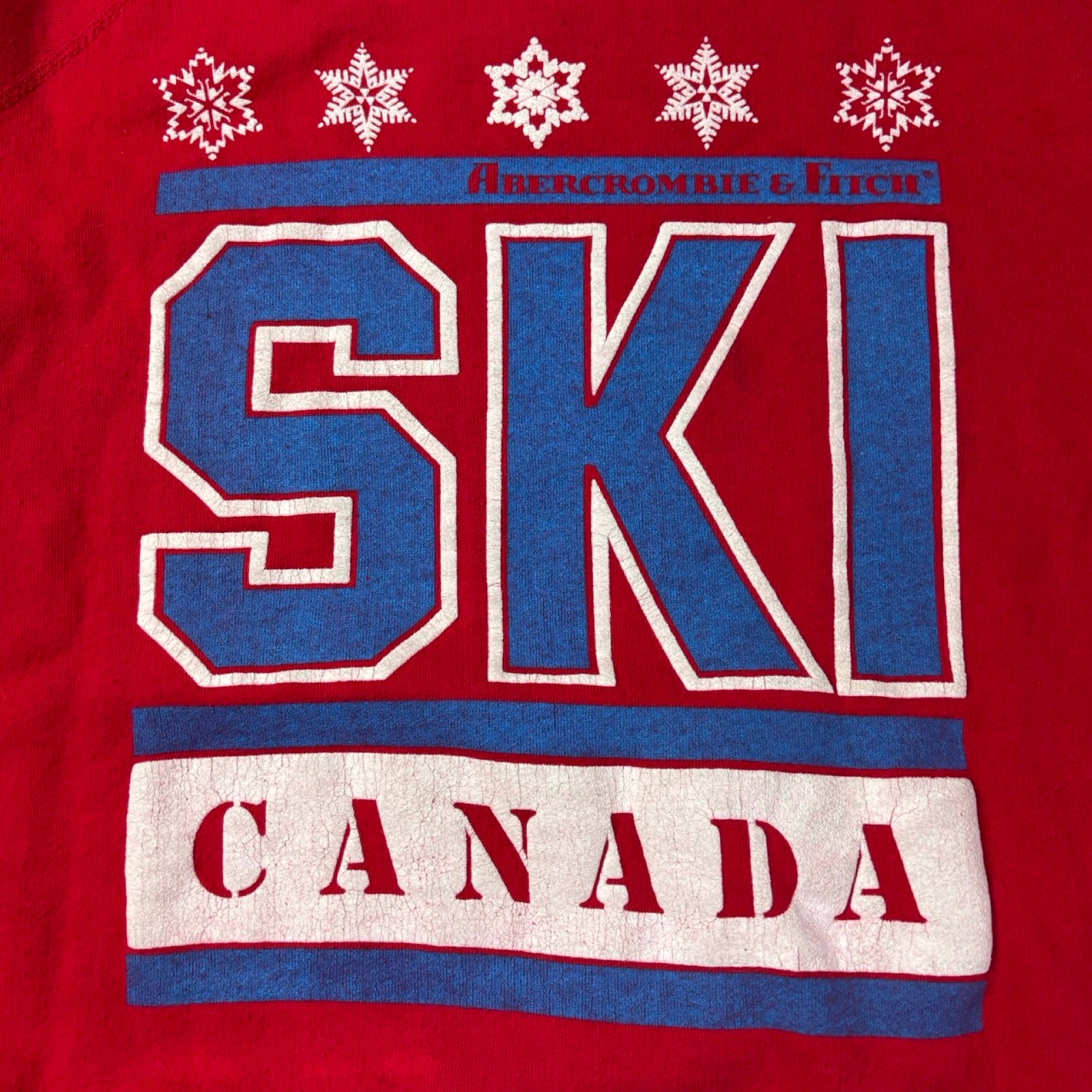 Vintage Abecrombie & Fitch Ski Canada Crewneck Red