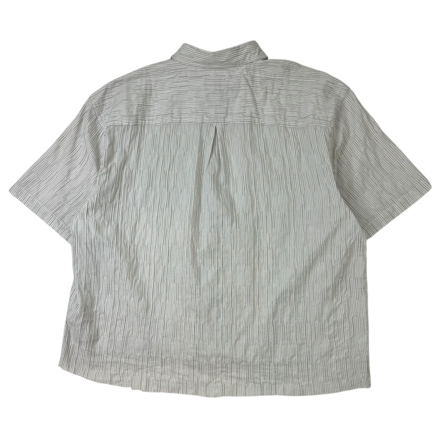 Stussy Wavy Striped Button Up T-Shirt Natural