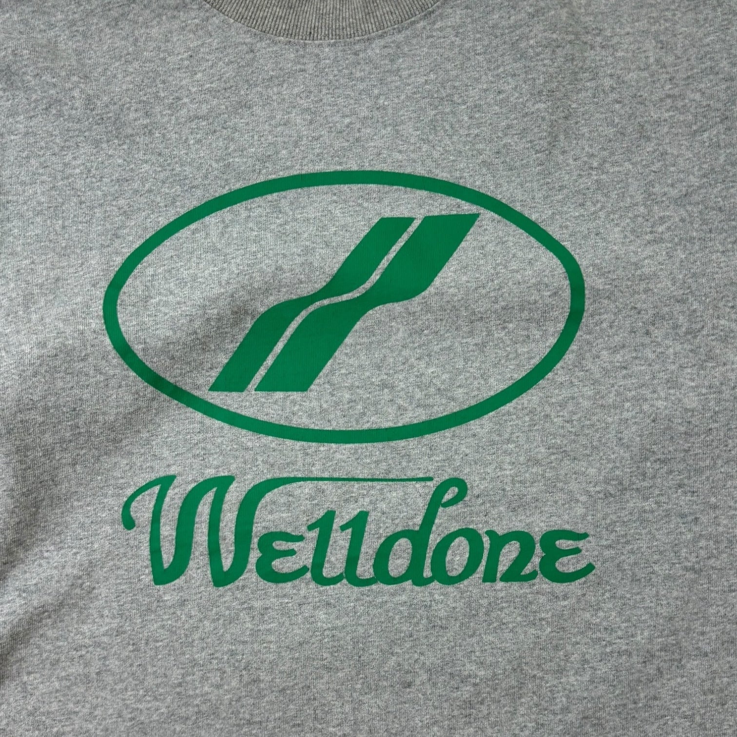 Welldone Print Logo Long Sleeve Shirt Grey
