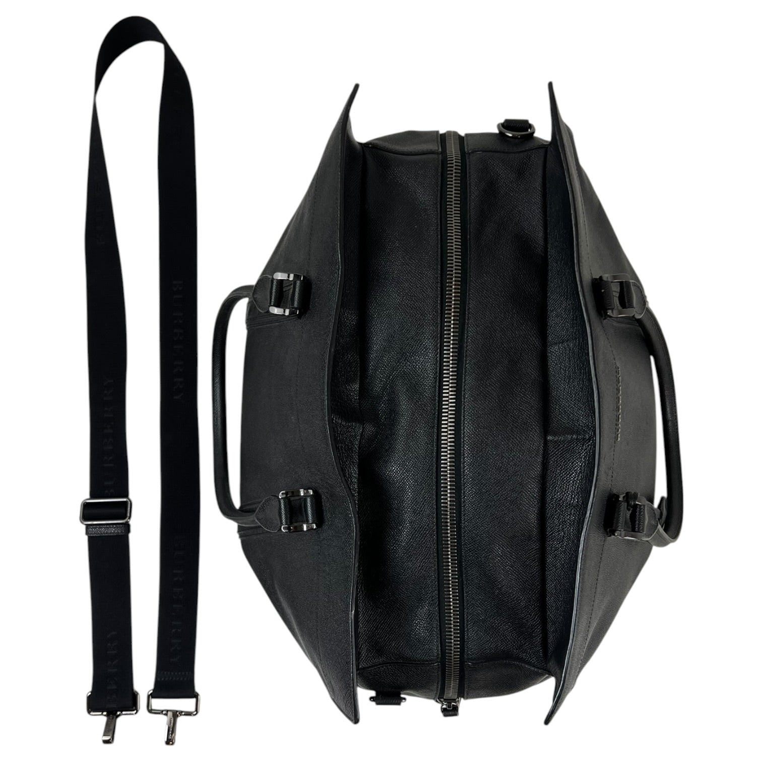 Burberry Saffiano Leather Tote Bag Black