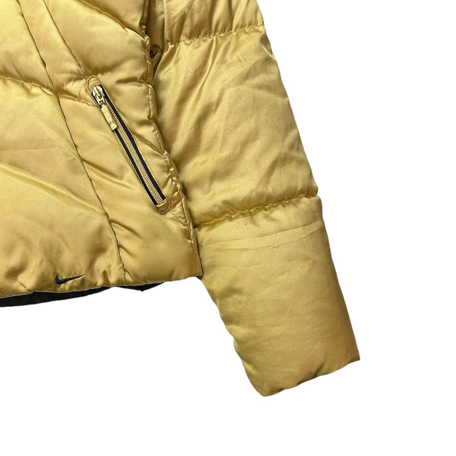 Vintage Women's Nike Puffer Jacket Yellow