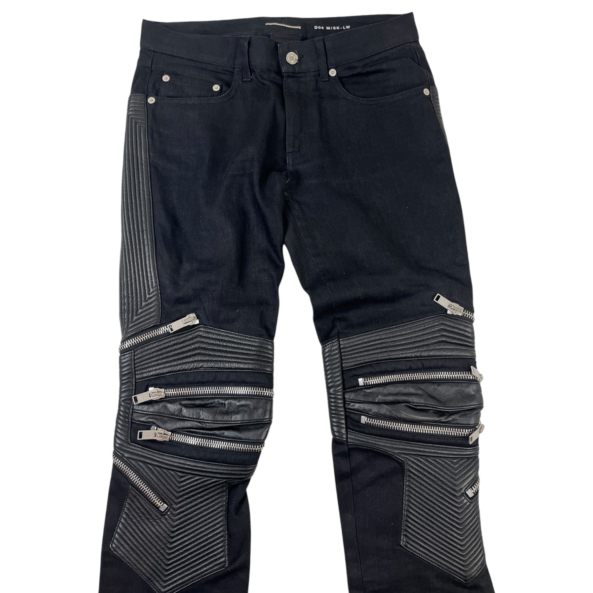 Saint Laurent Paris D04 Multi-Zip Biker Denim Jeans