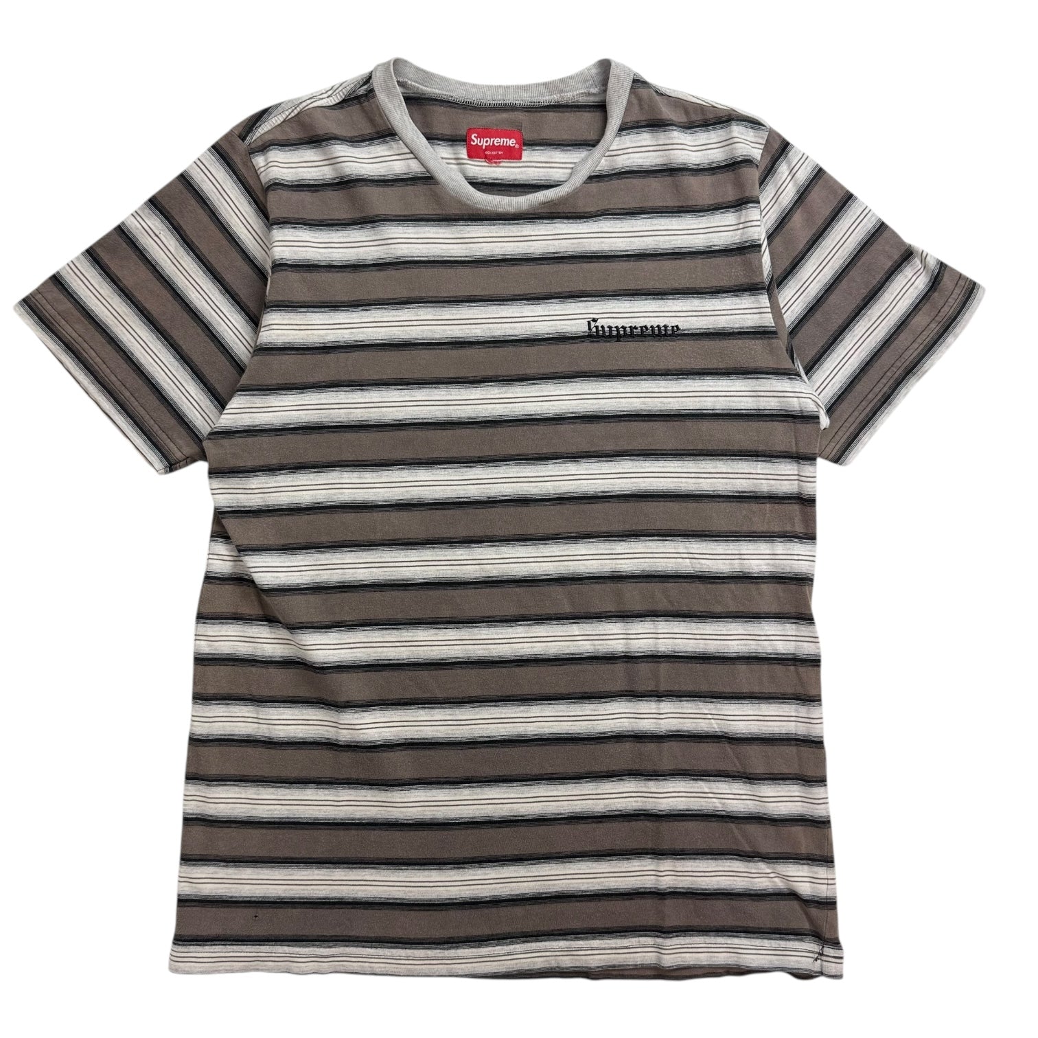 Supreme Shadow Stripe Tee Brown/White