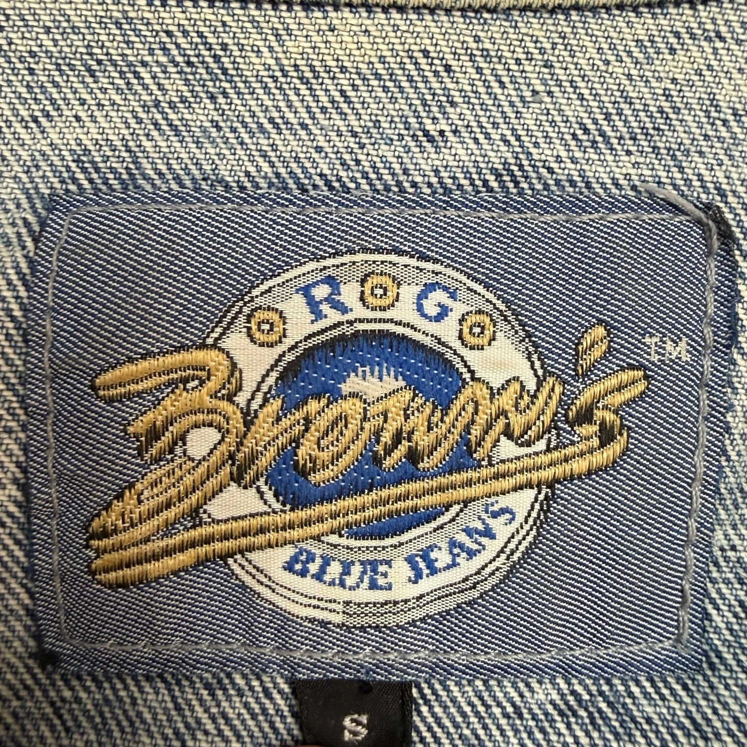 Vintage Browns Blue Jeans Denim Jacket Acid Wash Blue