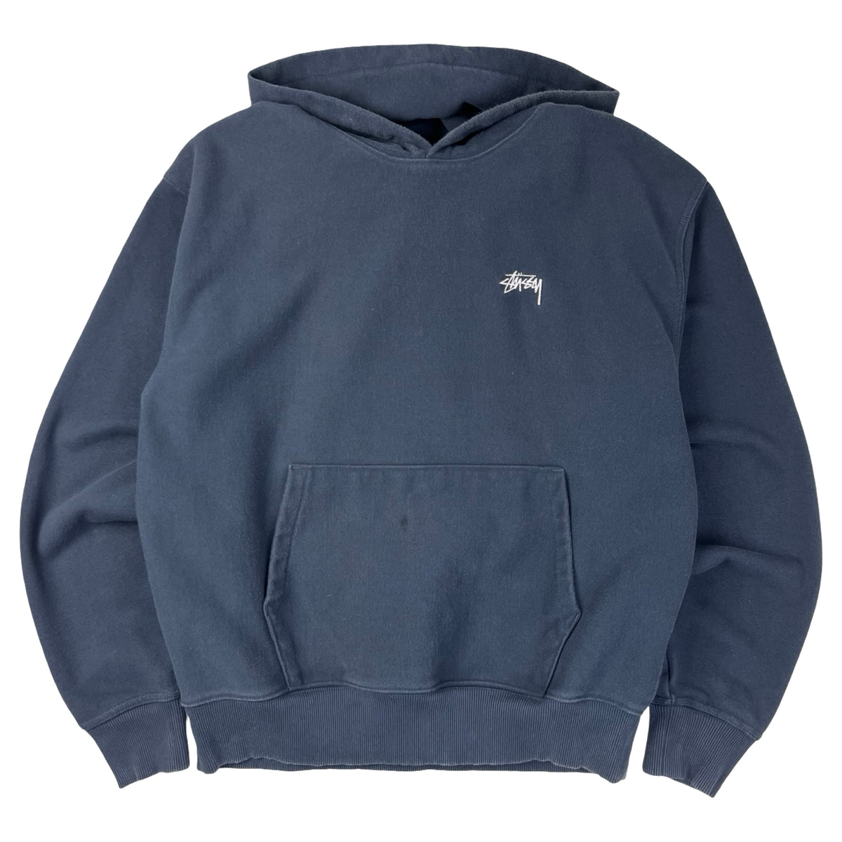 Stussy Pocket Script Basic Hoodie Blue