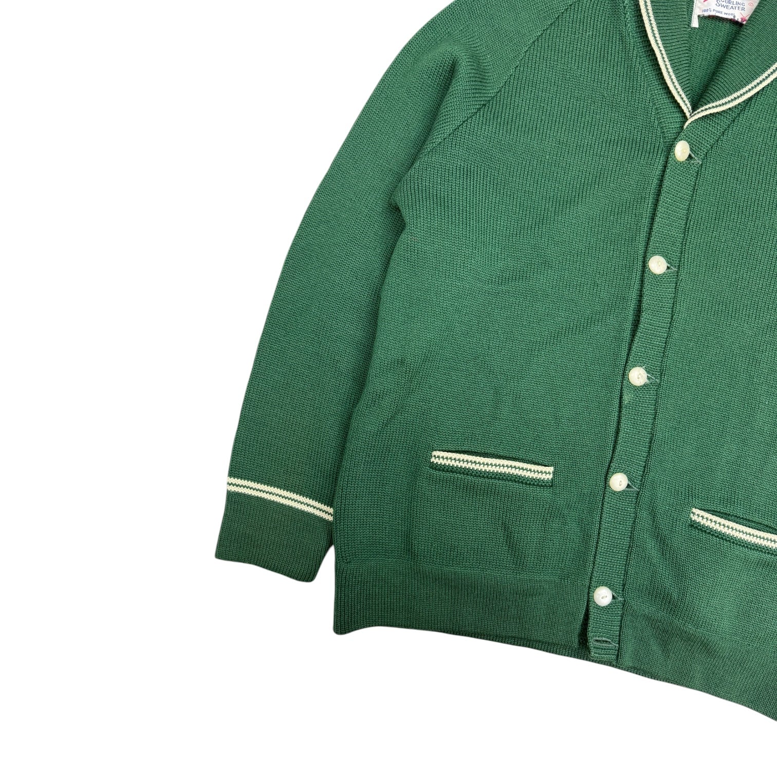 1970s Vintage Wool Knit Curling Sweater Green