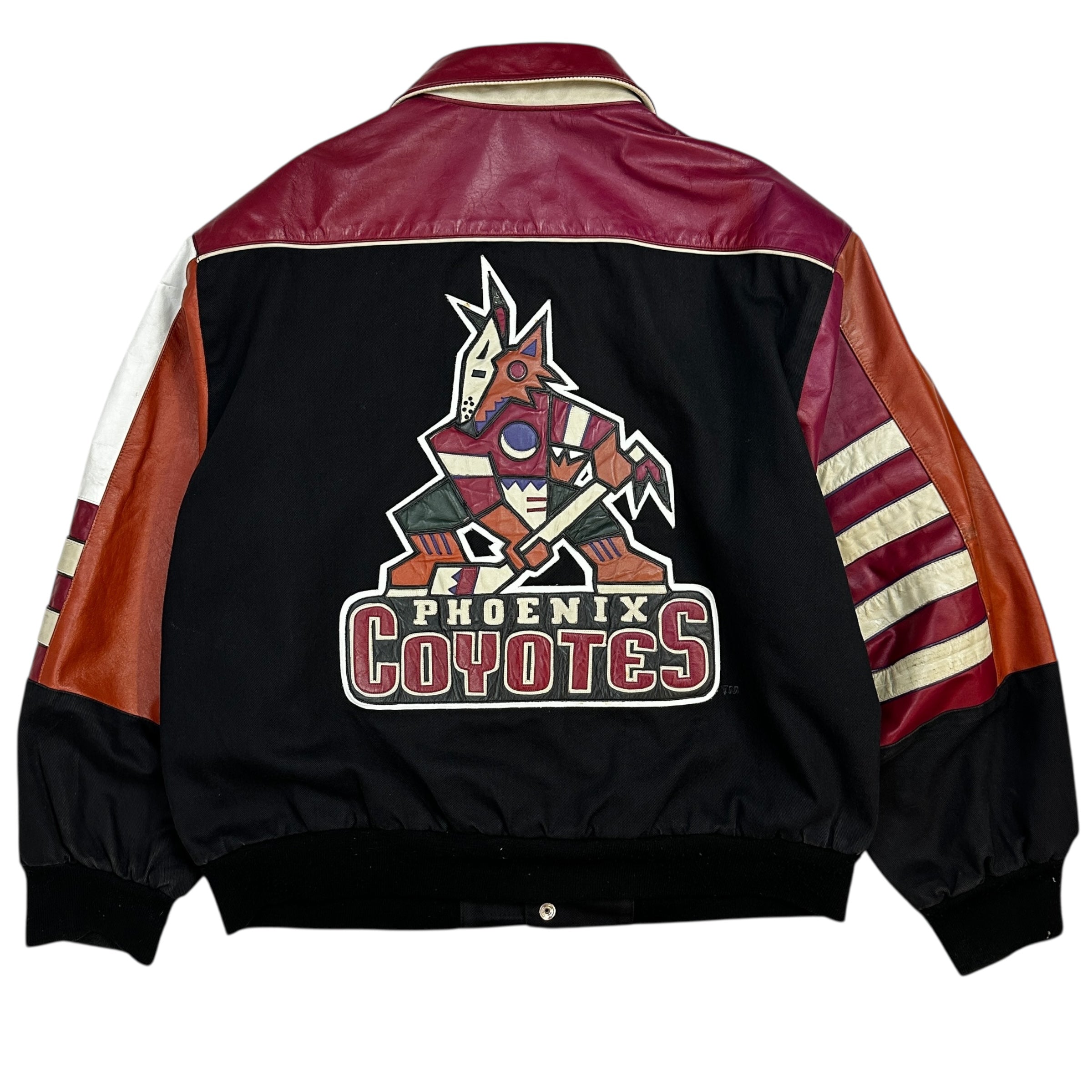 Vintage Jeff Hamilton Phoenix Coyotes Leather Varsity Jacket