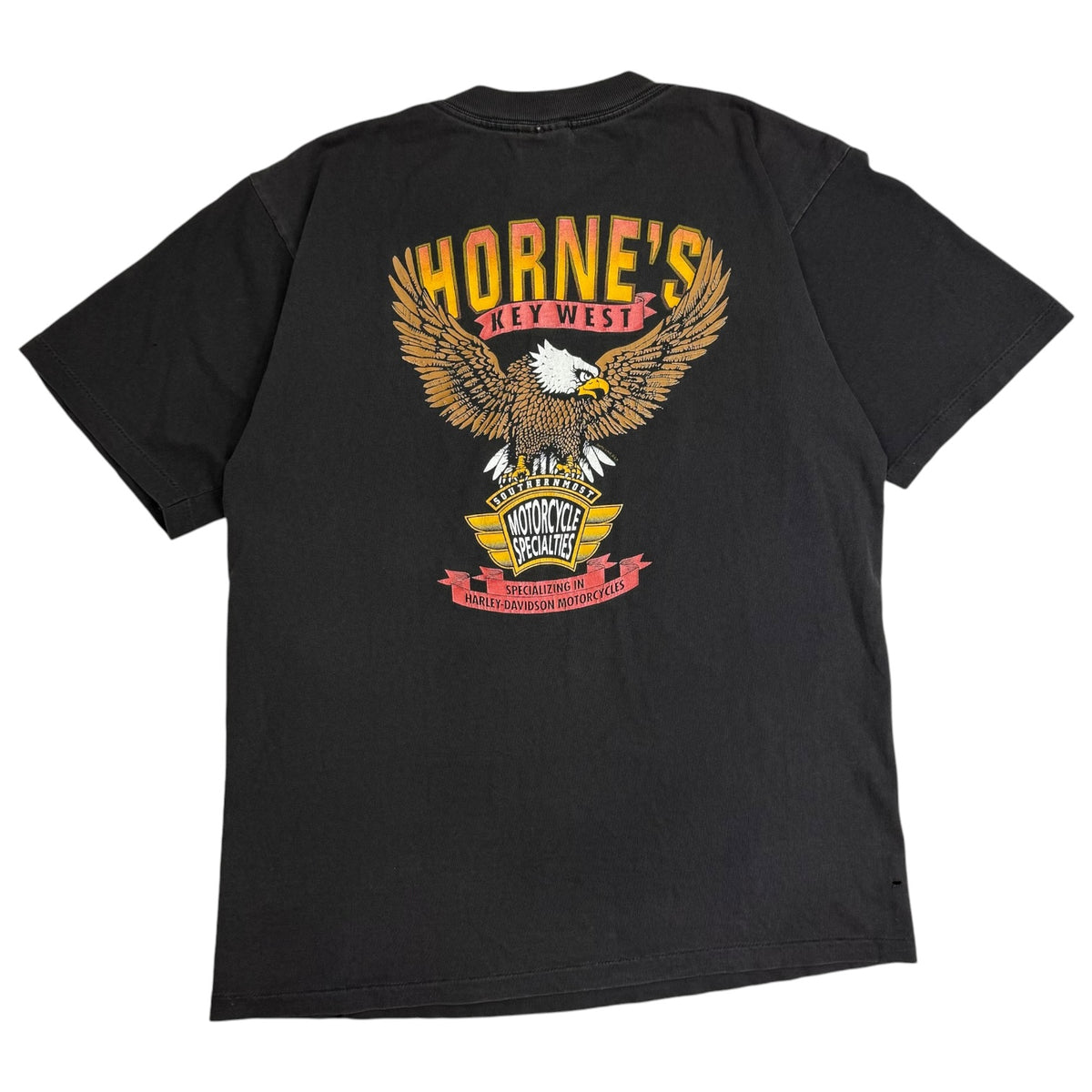 Vintage Hornes Key West Motorcycles Tee Black