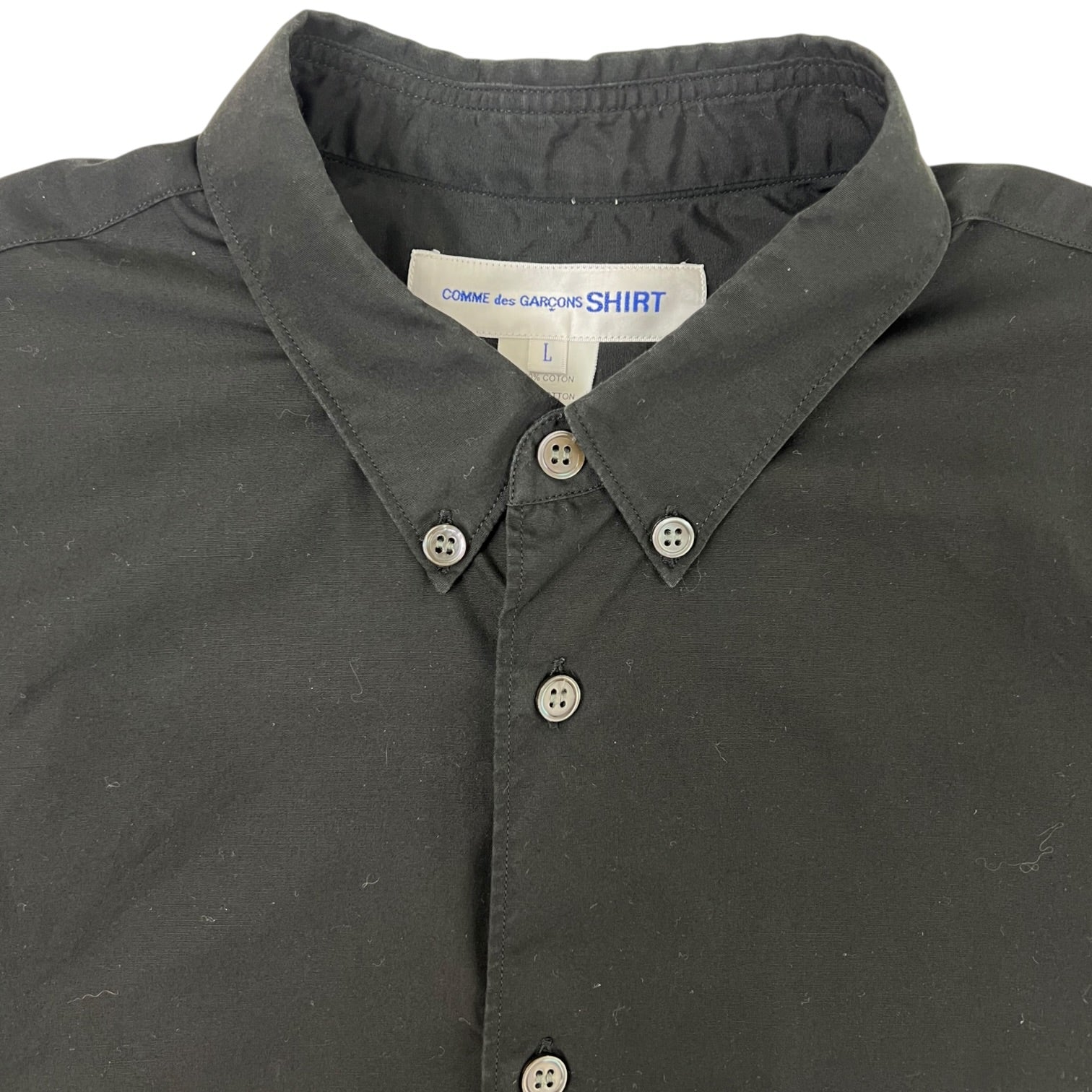 CDG Short Sleeve Button Up Shirt Black