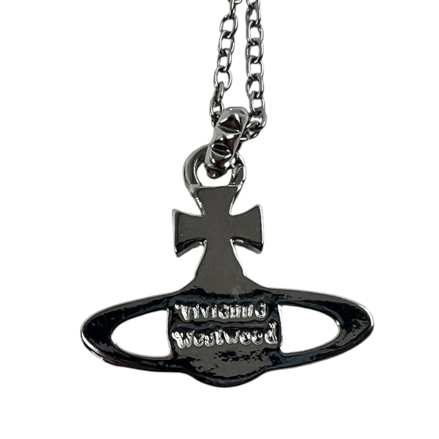 Vivienne Westwood Mini Bas Relief Orb Pendant Necklace Silver