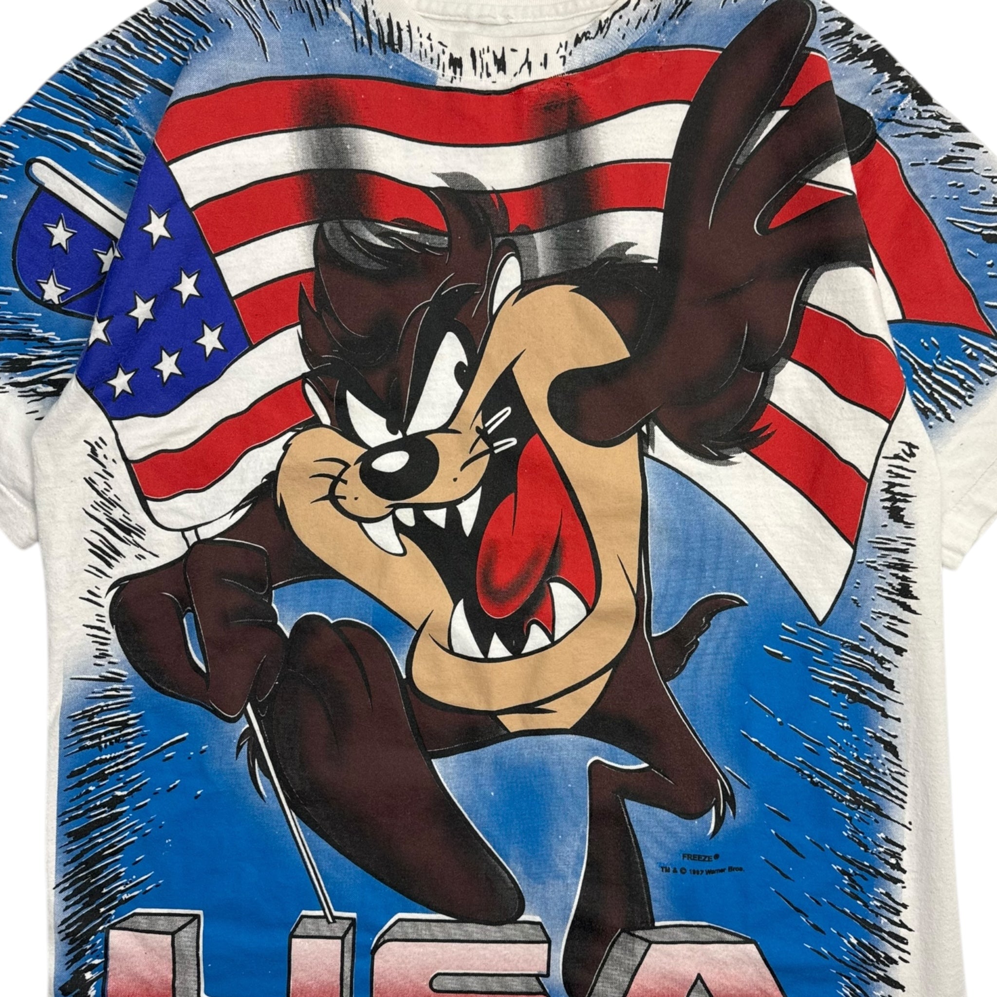 1997 Taz American Flag T-Shirt