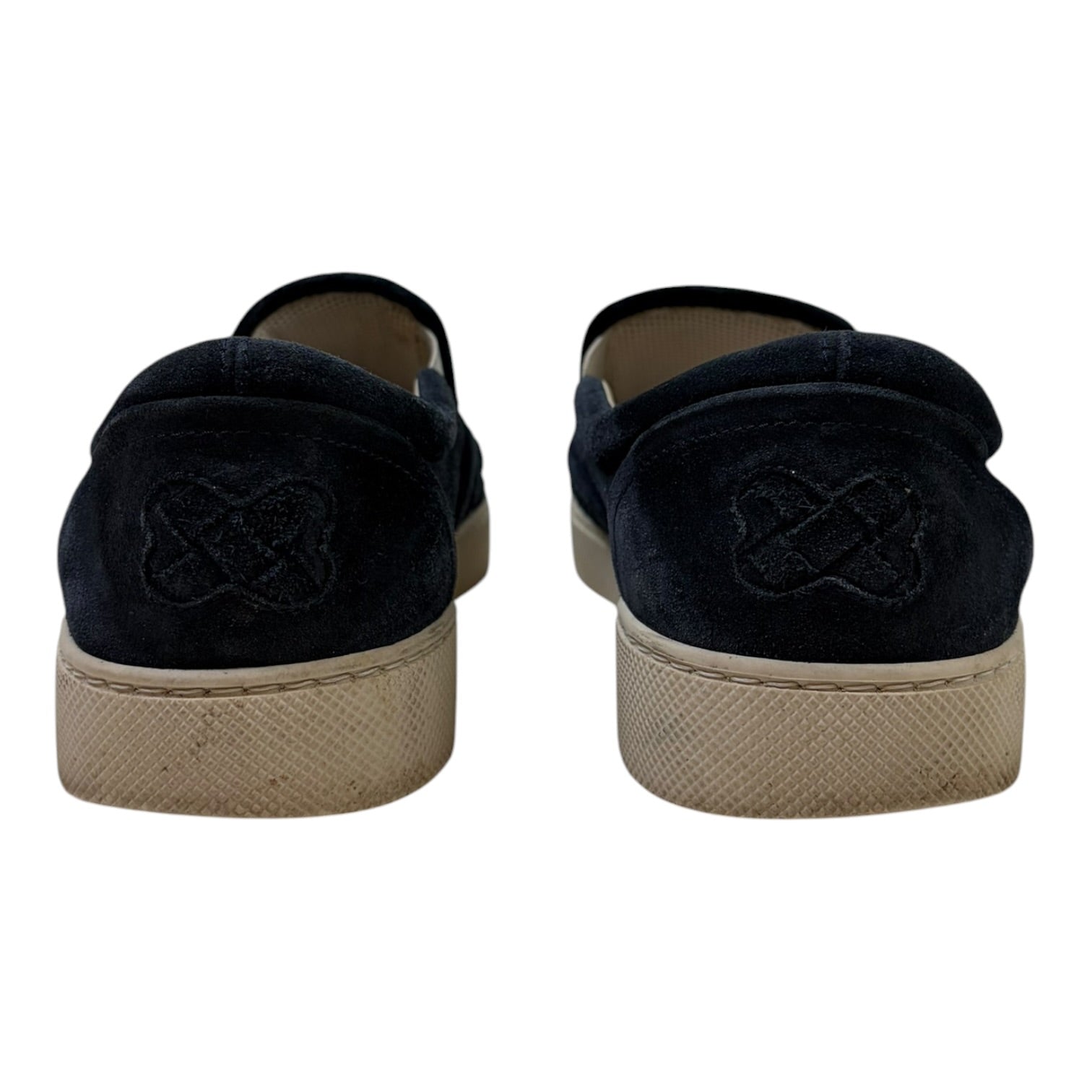 Bottega Veneta Intrecciato Weave Suede Loafer Sneakers Navy