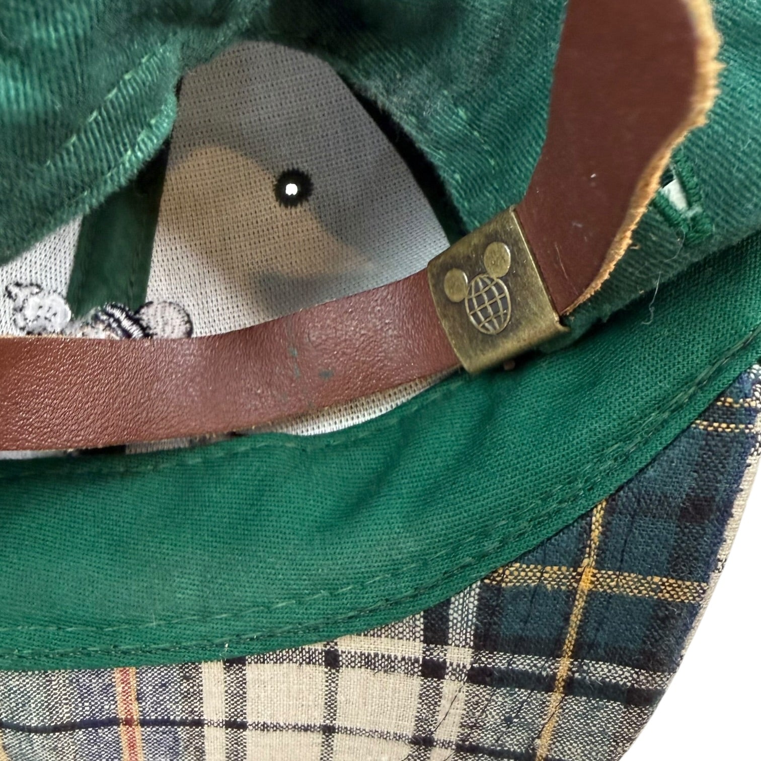 Vintage Disney Mickey Mouse Golf Tartan Strapback Hat