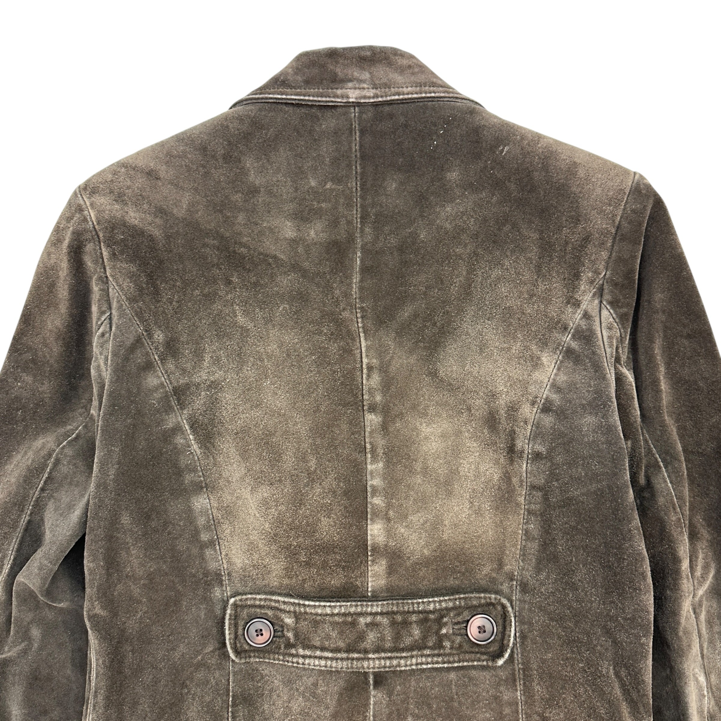 (W) Vintage Danier Leather Suede Blazer Chocolate Brown