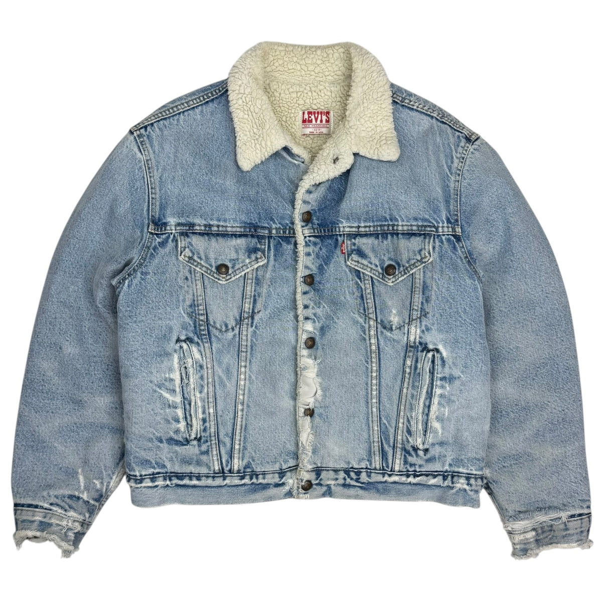 Vintage 80s Levi’s Sherpa Lined Denim Trucker Jacket Blue