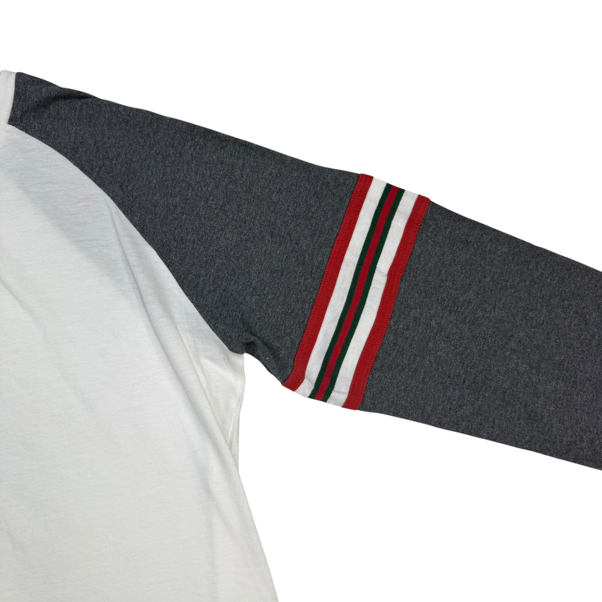 Gucci Raglan Stripe Sleeve Longsleeve White/Grey