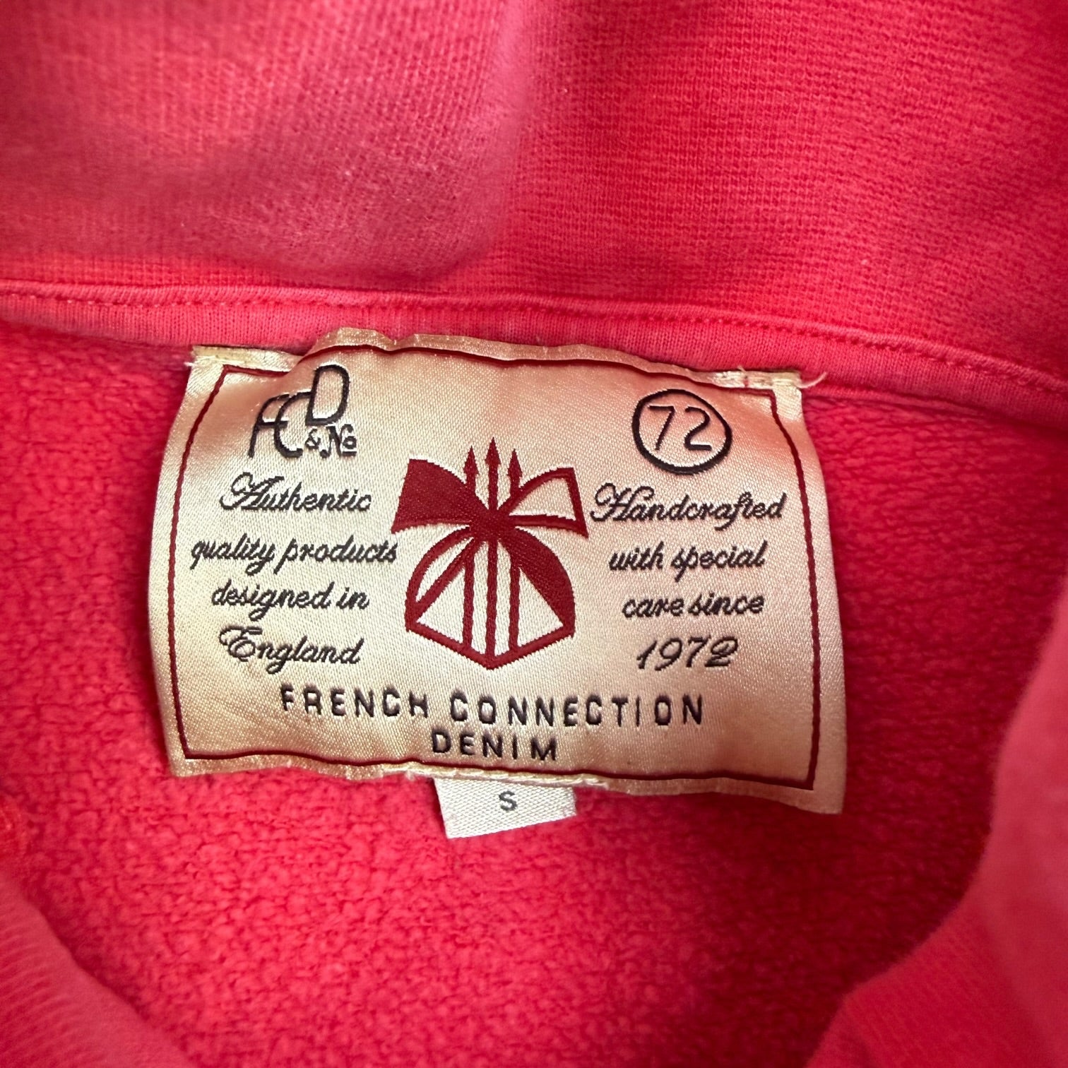 (W) French Connection FCUK Zip Up Sweater Red