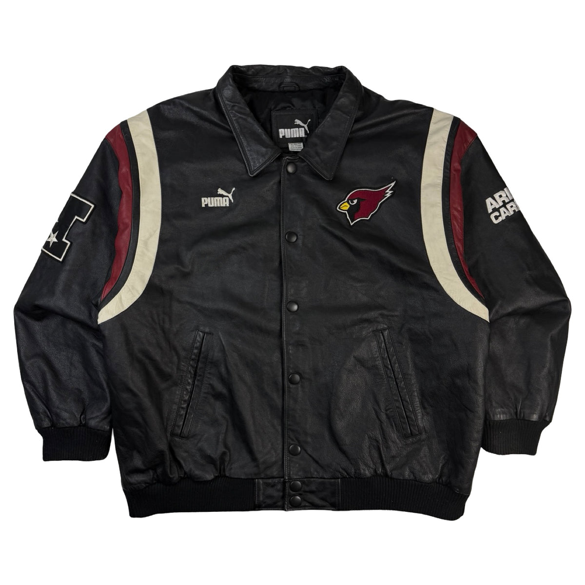 Vintage Puma Arizona Cardinals Leather MLB Jacket Black