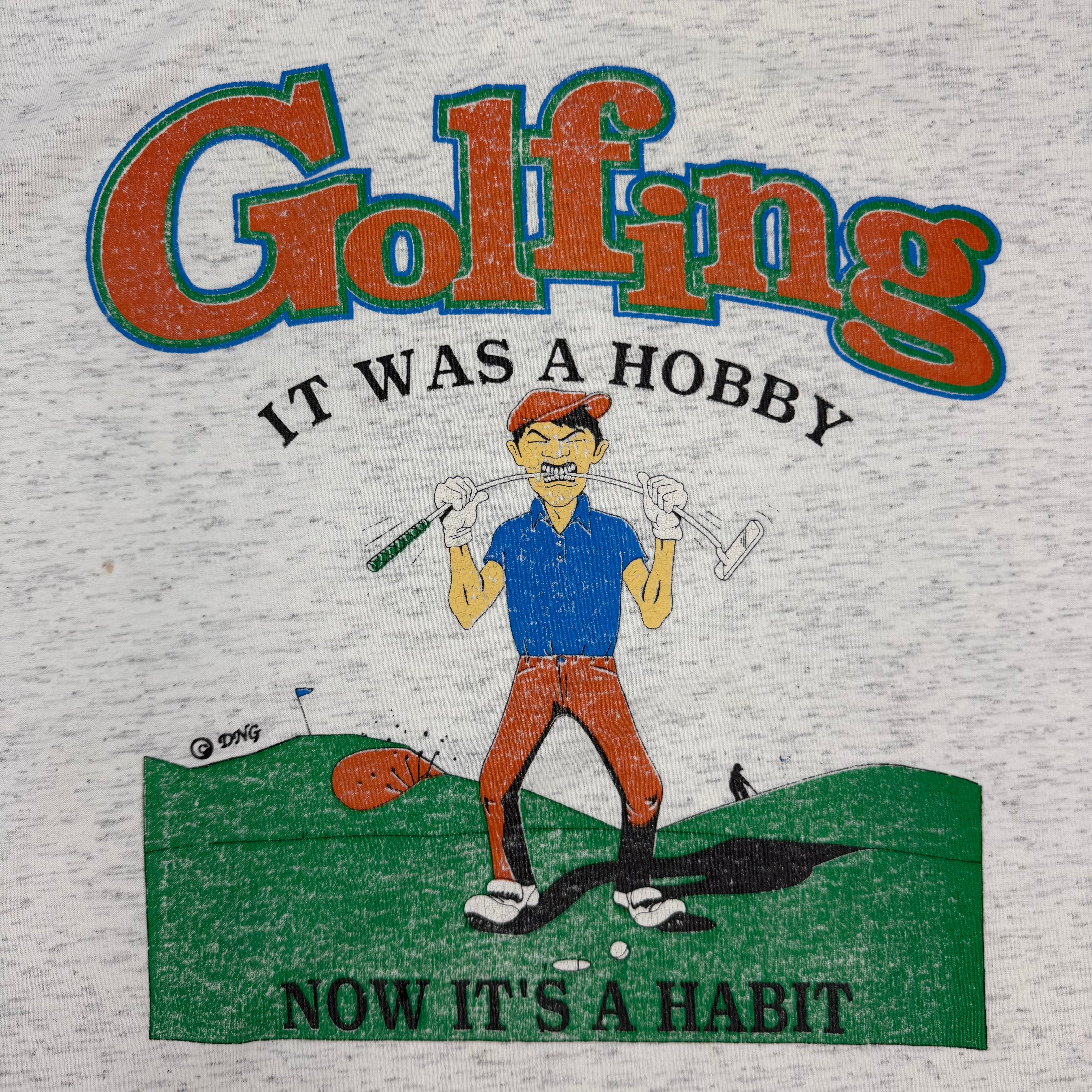 Vintage DNG “Golfing It Was A Hobby, Now It's A Habit” Tee Grey