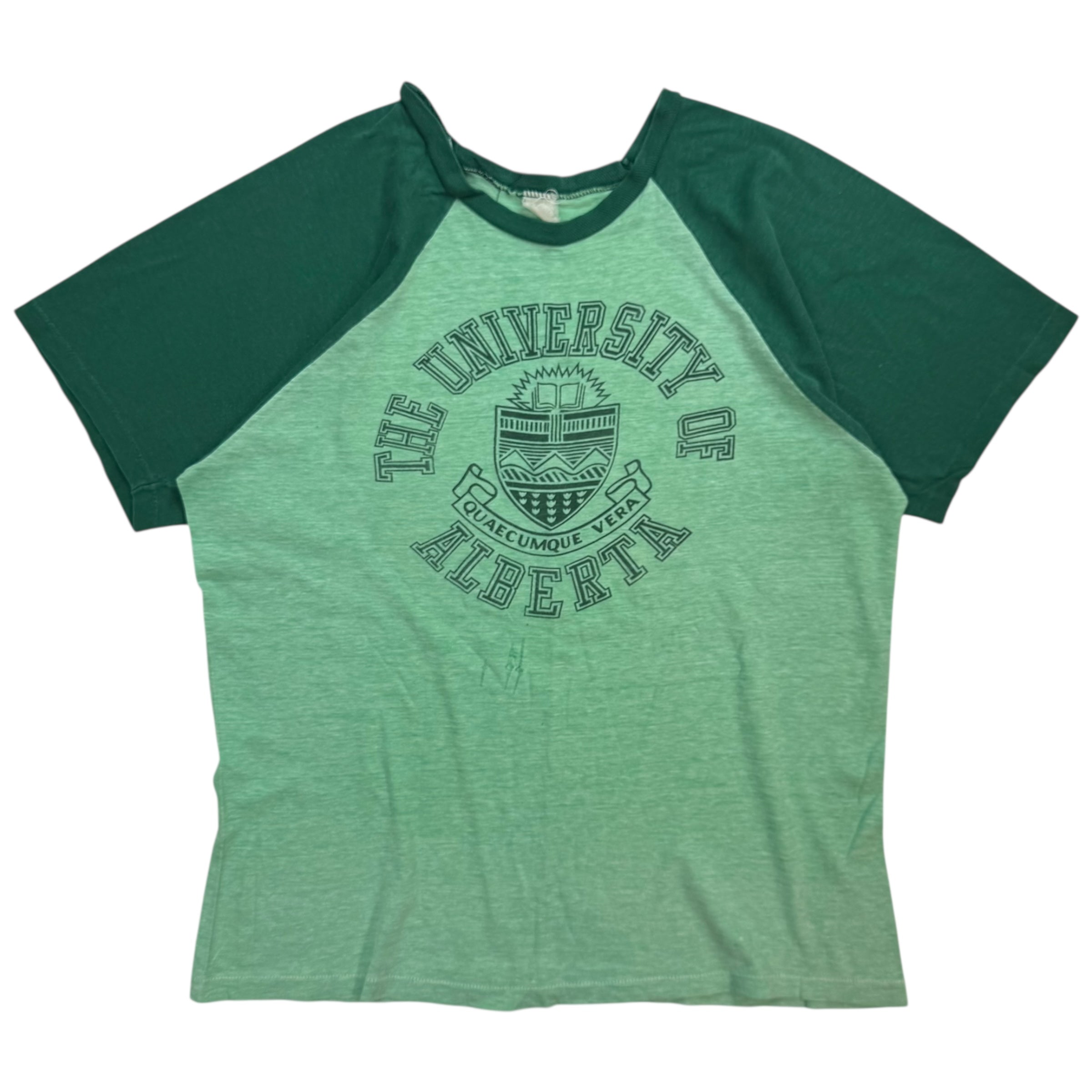 Vintage 1970's University Of Alberta Tee Green