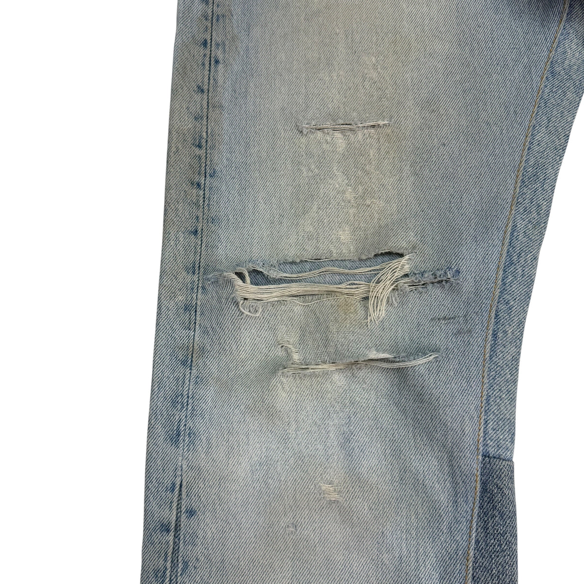 Gallery Dept. Distressed Flared Light Wash Jeans Blue