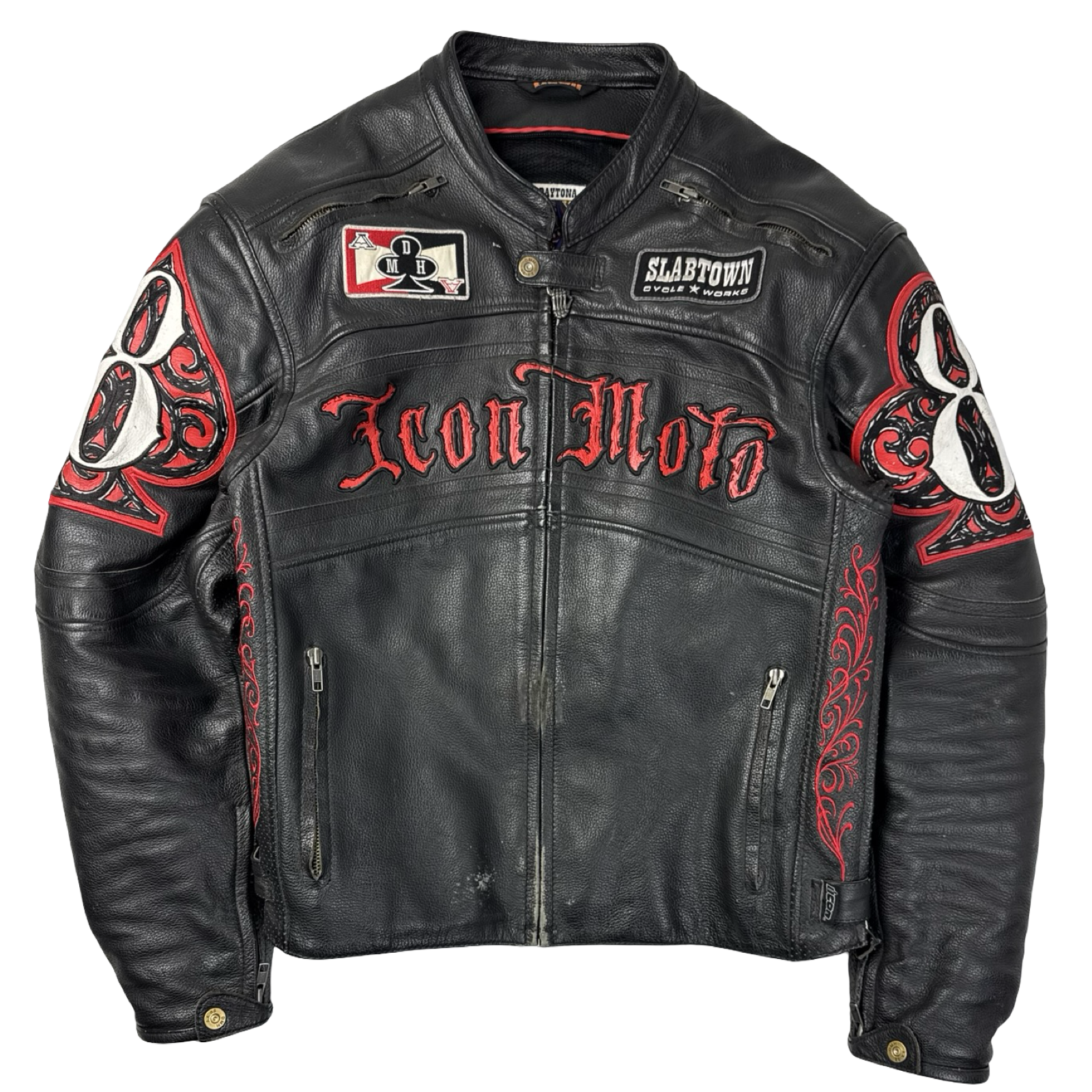 Vintage Icon Moto South Dakota Leather Biker Jacket