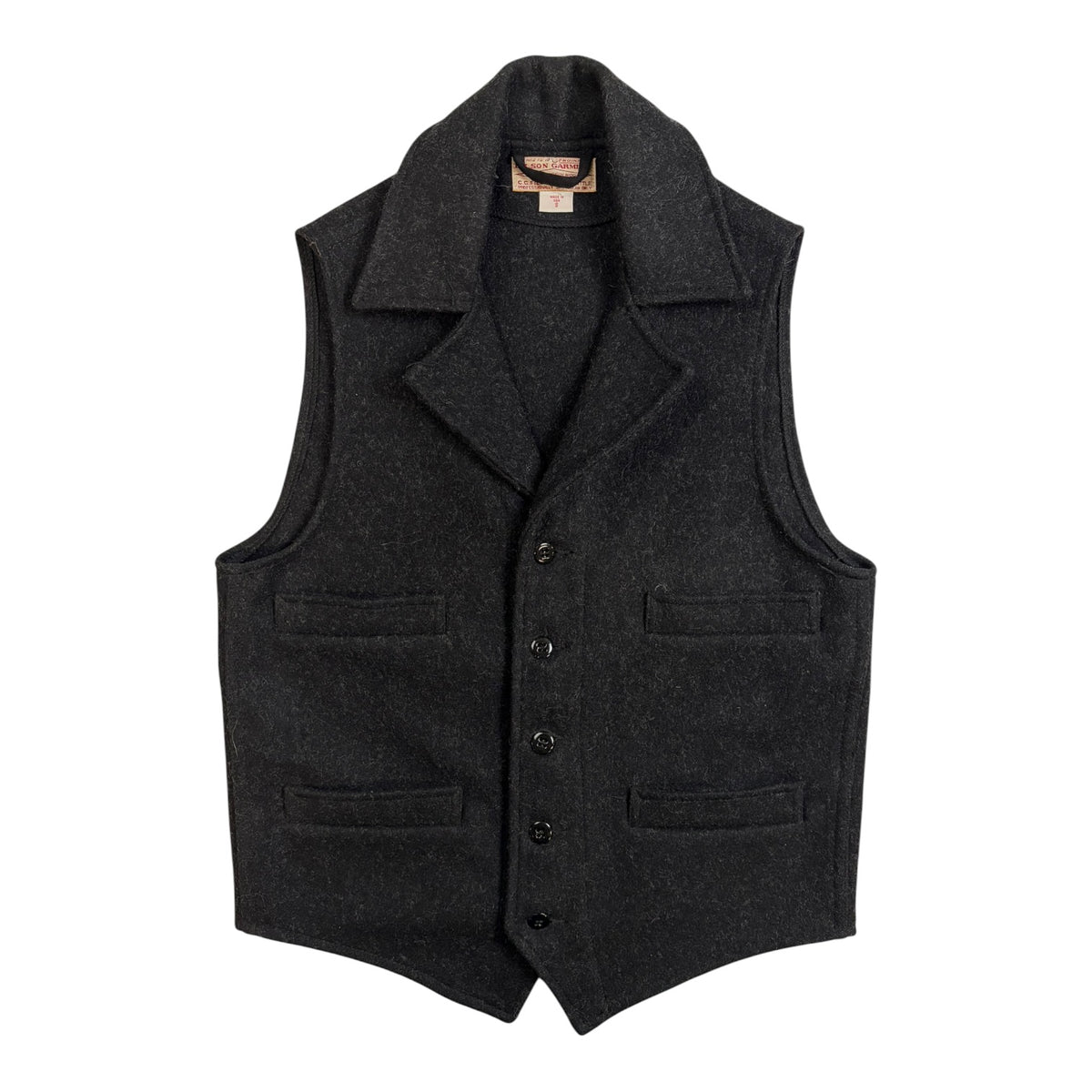 (W) Filson Mackinaw Wool Western Vest Charcoal