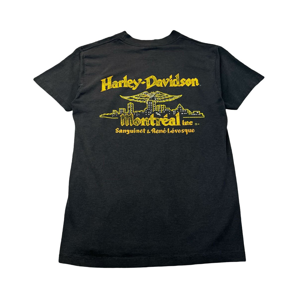 1991 Harley Davidson Montreal Skyline 3D Emblem T-Shirt