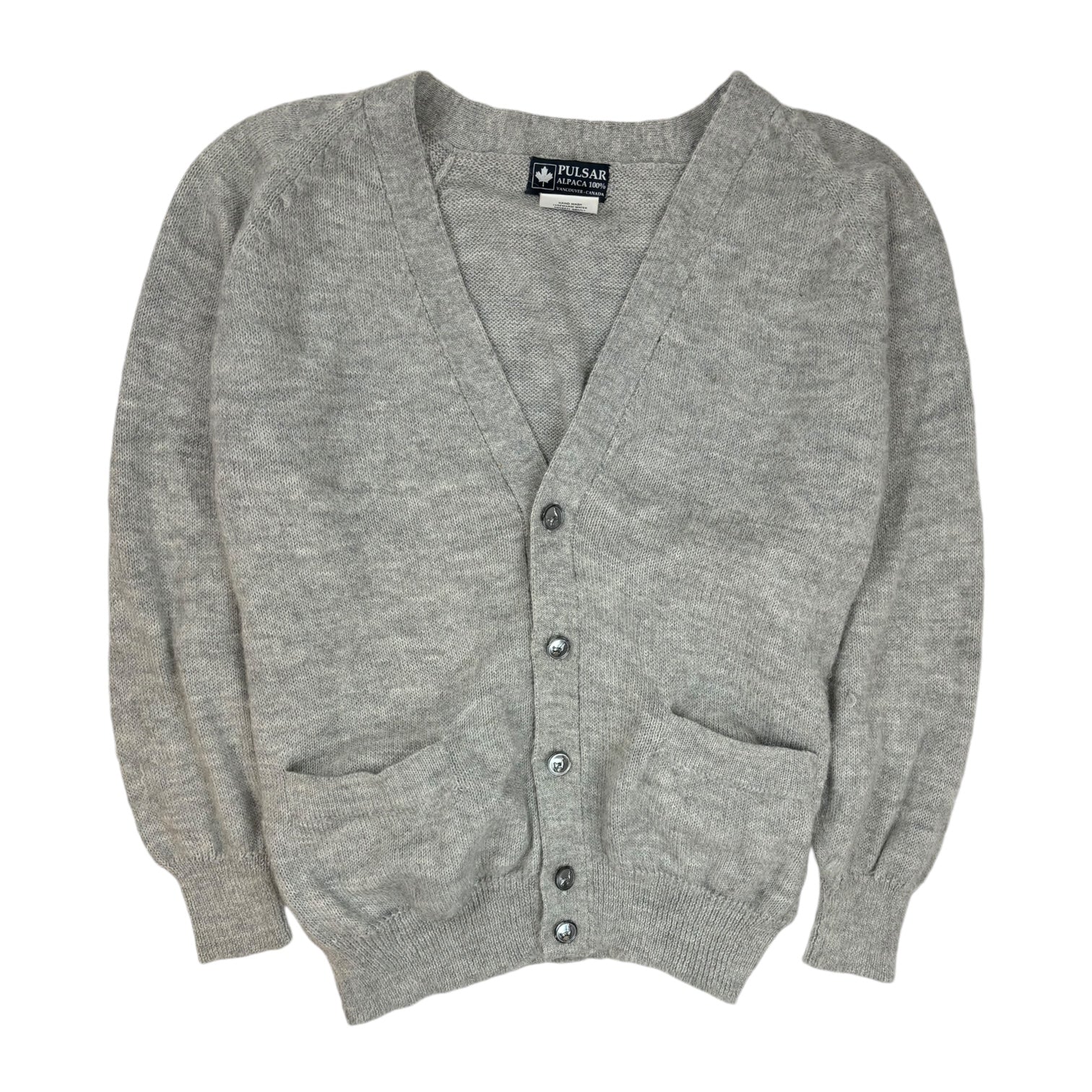 Vintage Alpaca Wool Cardigan Grey