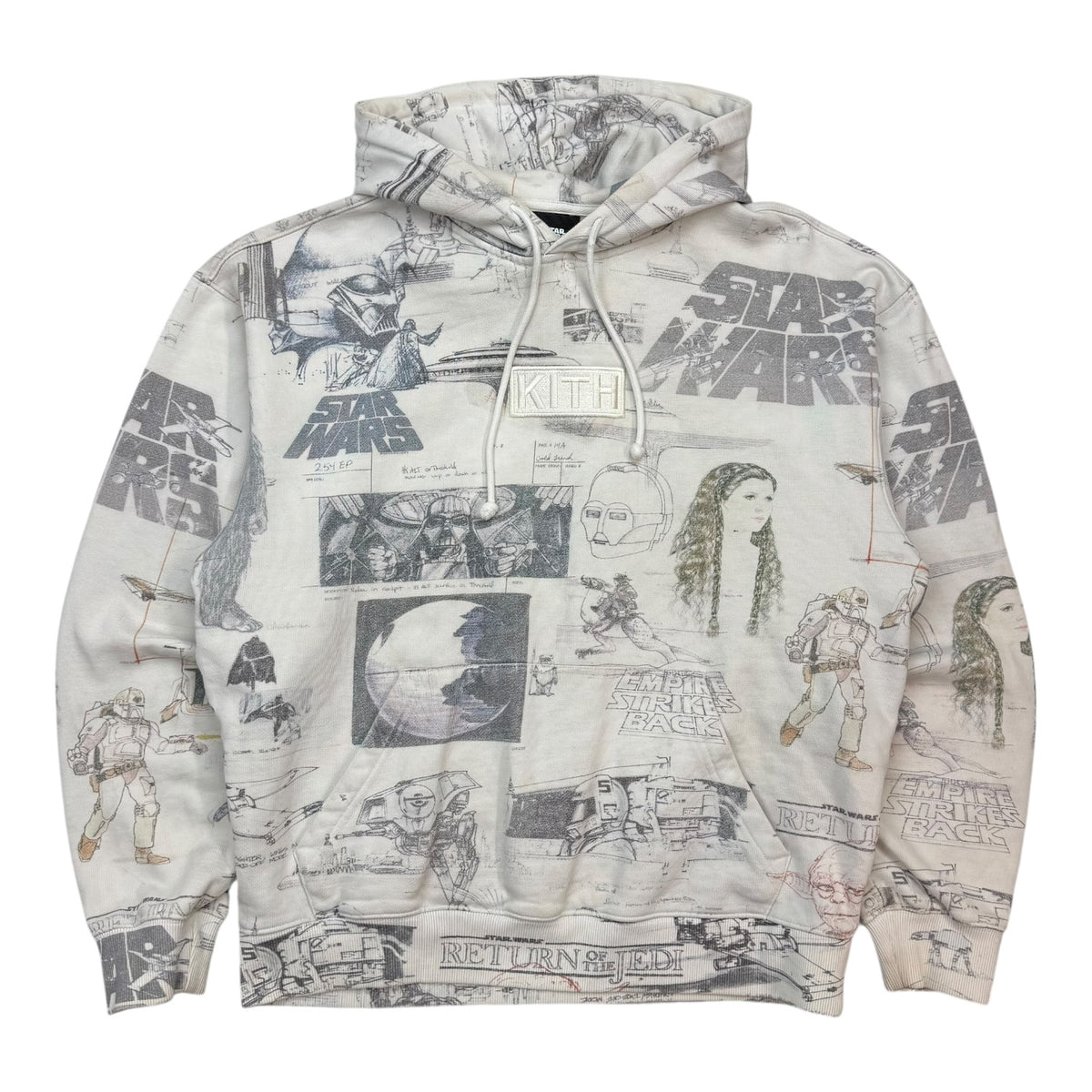 Kith x Star Wars Sketches Hoodie White