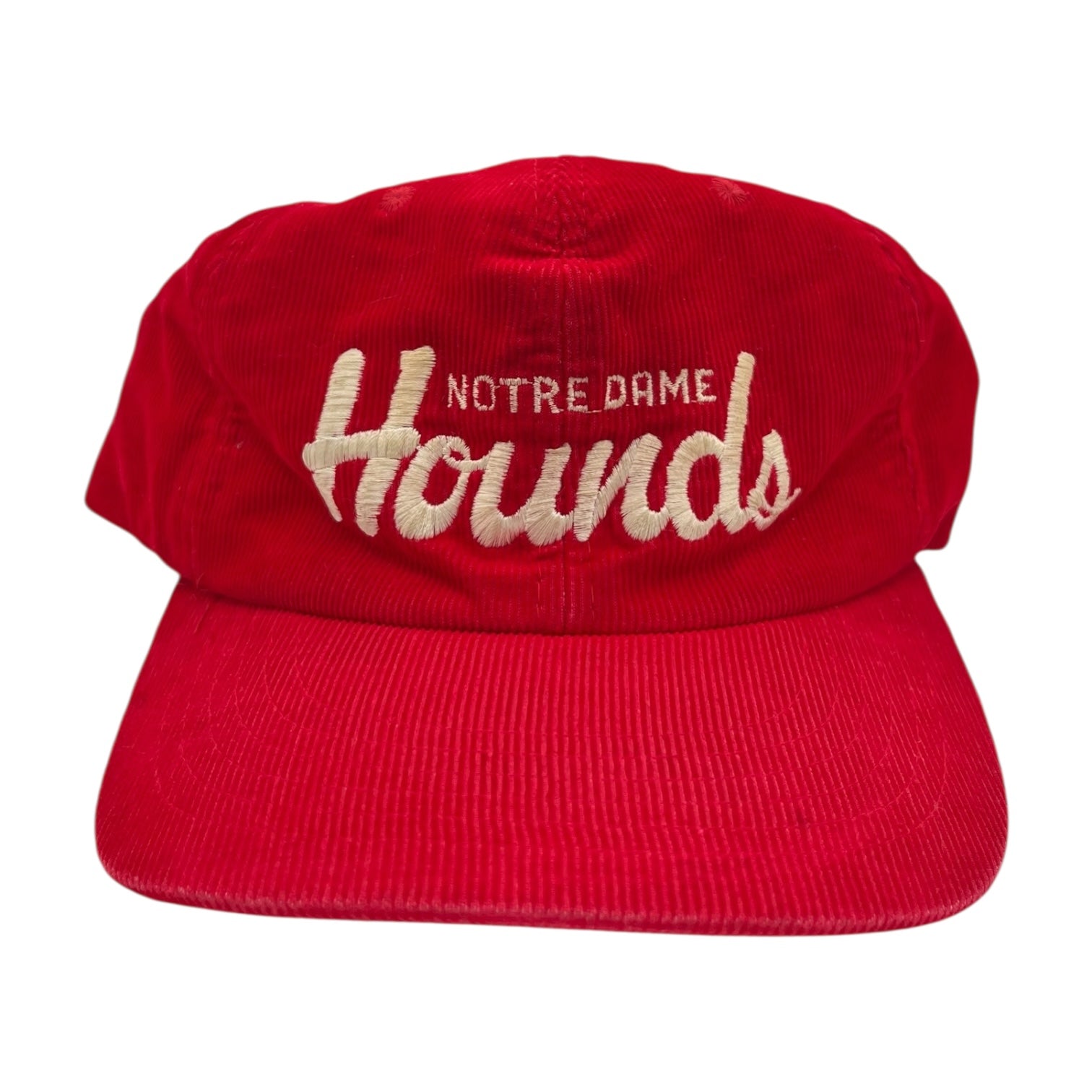 Vintage Notre Dame Hounds Corduroy Snapback Red