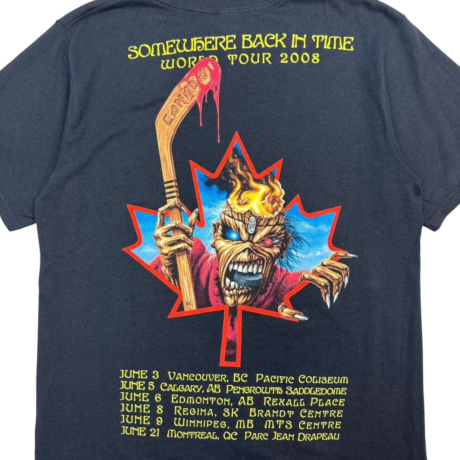 2008 Iron Maiden Somewhere Back In Time World Tour Tee Black