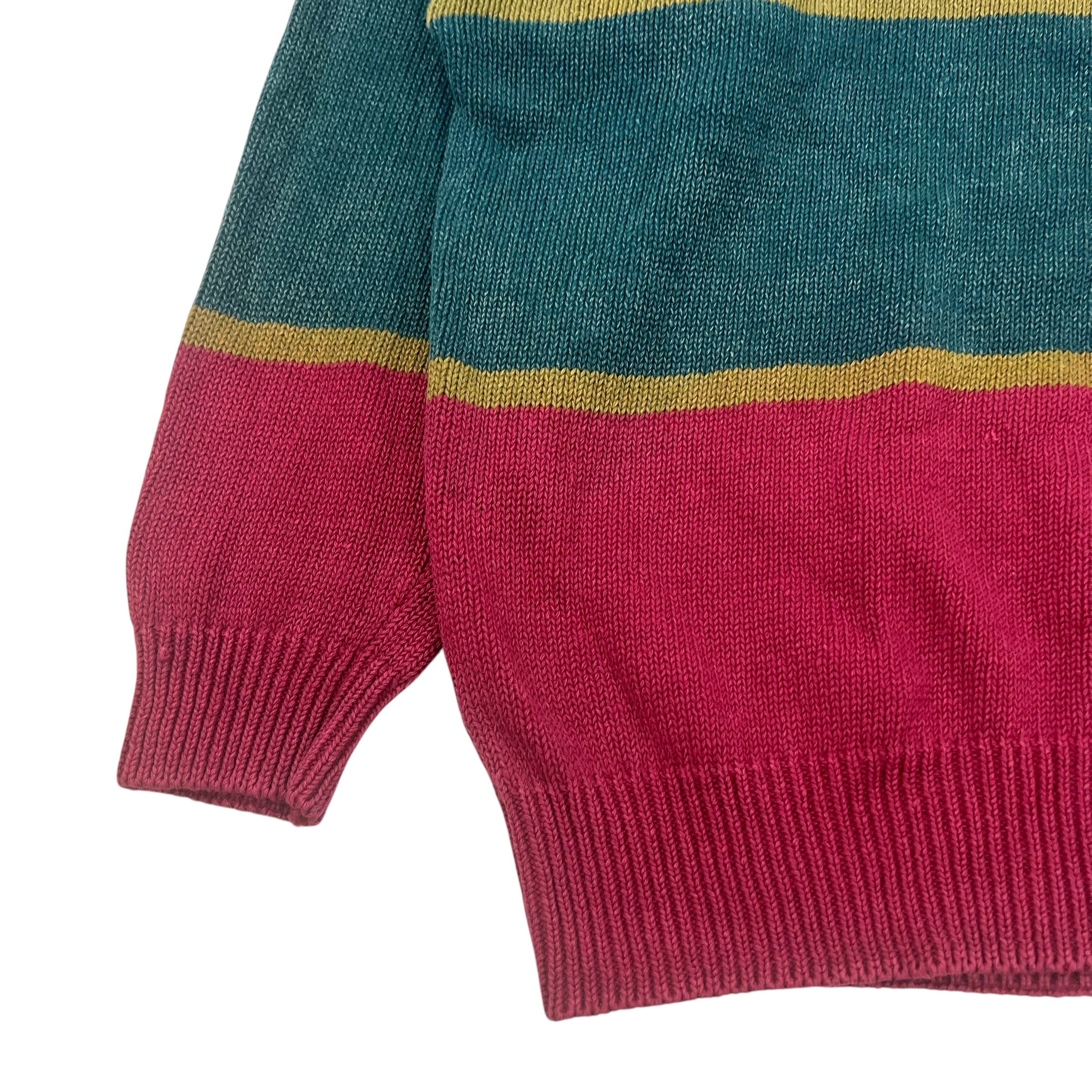 Vintage Tri-Tone Striped Knit Sweater