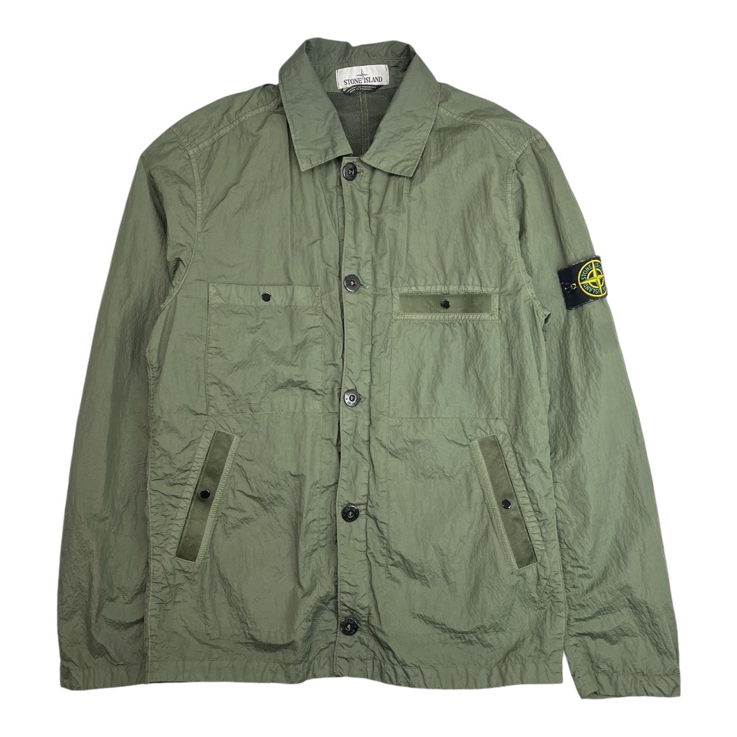 Stone Island Seer Sucker Overshirt Green