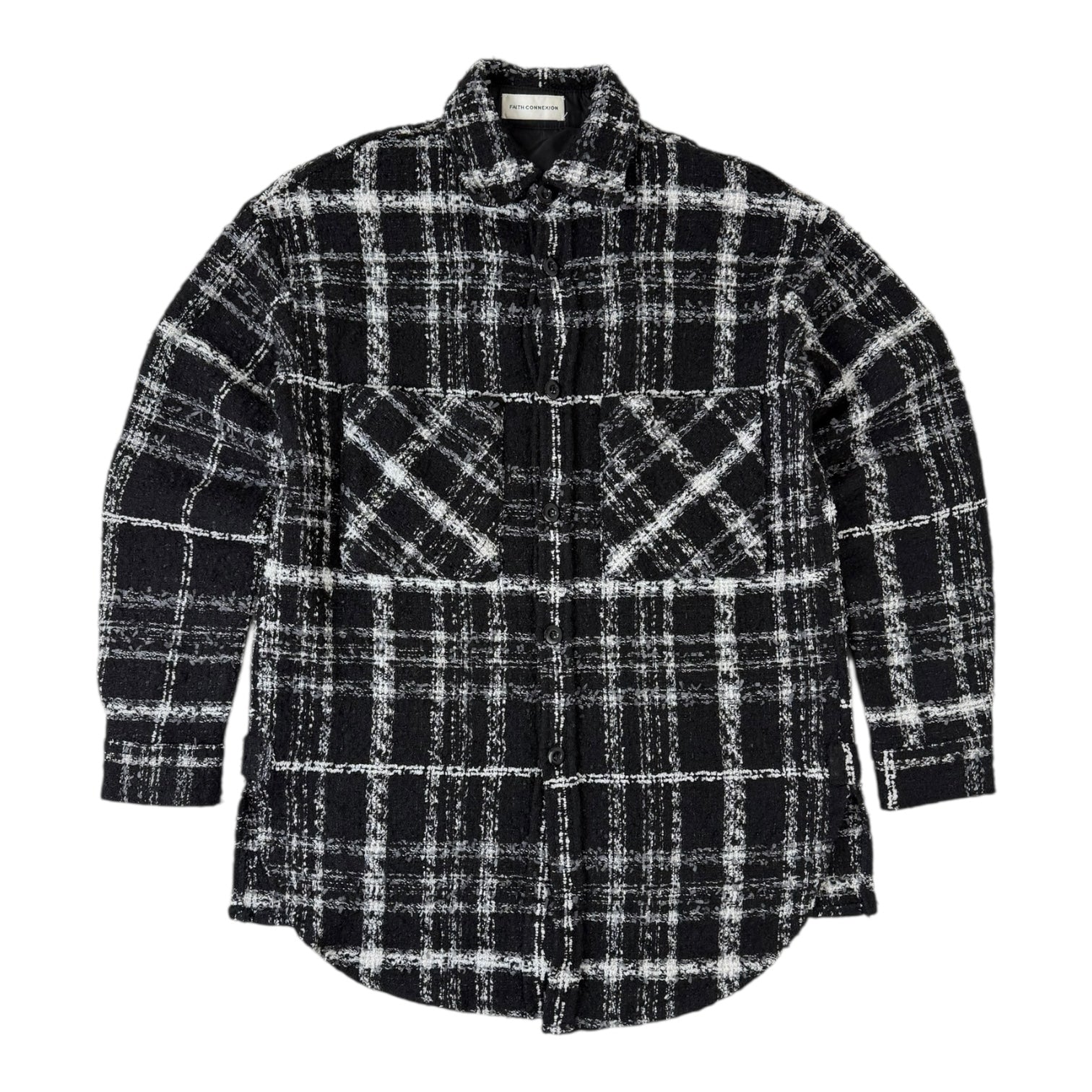 Faith Connexion SSENSE Exclusive Mohair Tweed Shirt Black/White