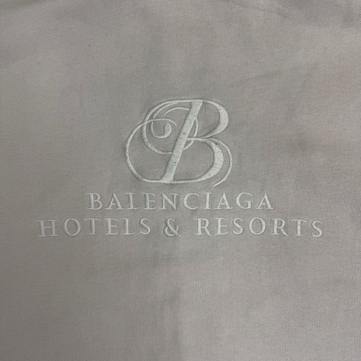 Balenciaga Hotels & Resorts Oversized Zip Up Hoodie Beige