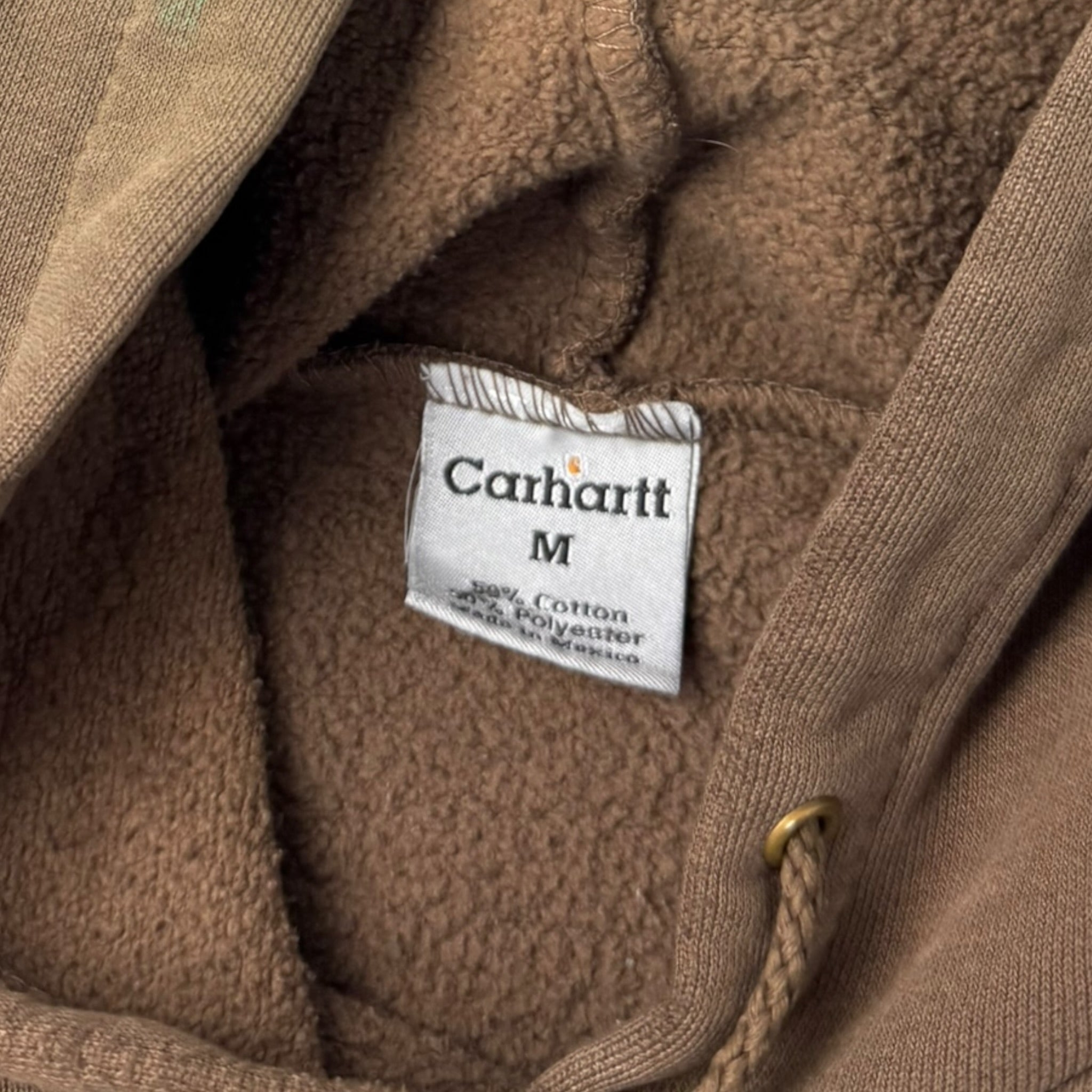 Vintage Carhartt Embroidered Spellout Hoodie Light Brown
