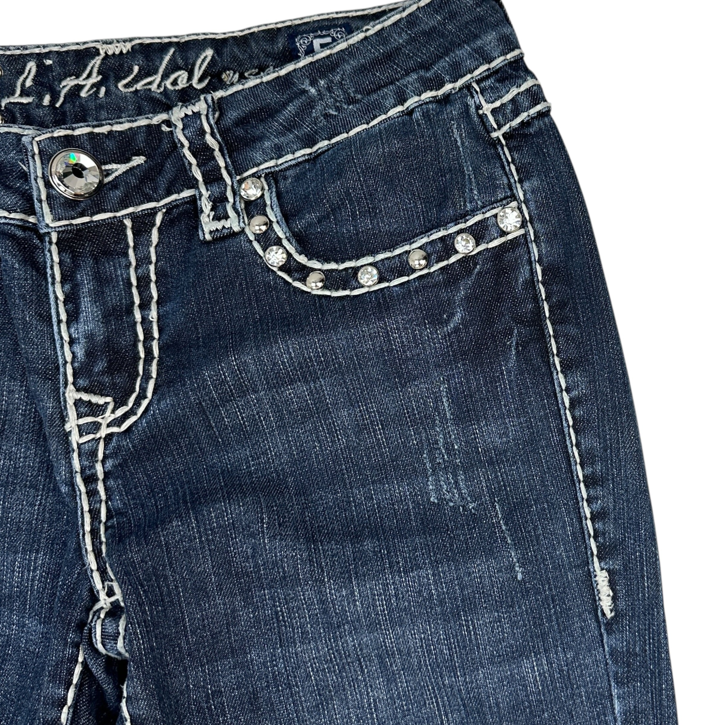 (W) Vintage Y2K L.A. Idol Rhinestone Denim Jeans